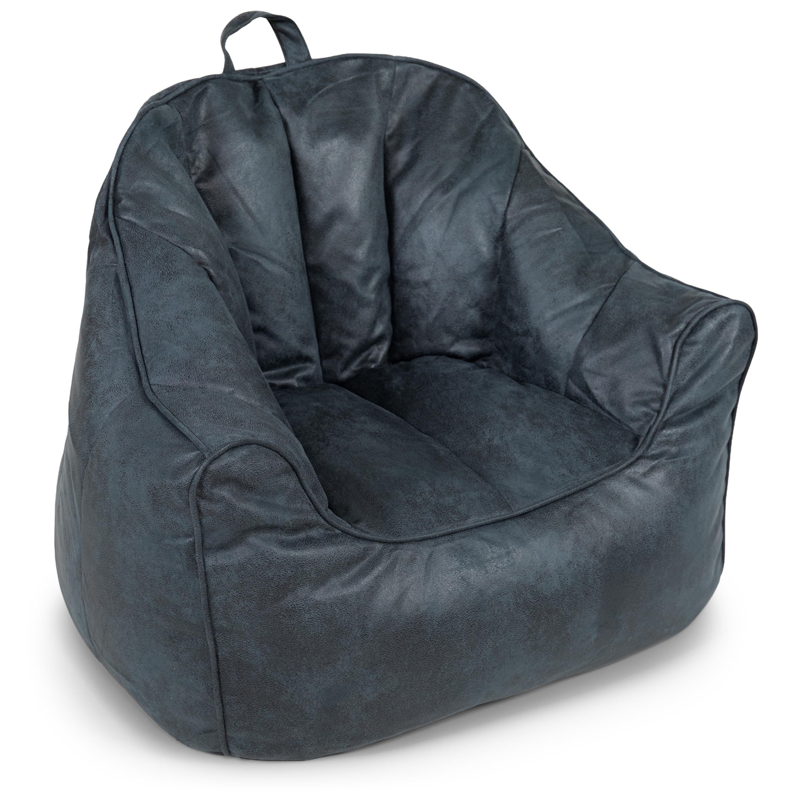 Amazon.com: Big Joe Hug Bean Bag Chair, Basalt Blue, Vegan Suede
