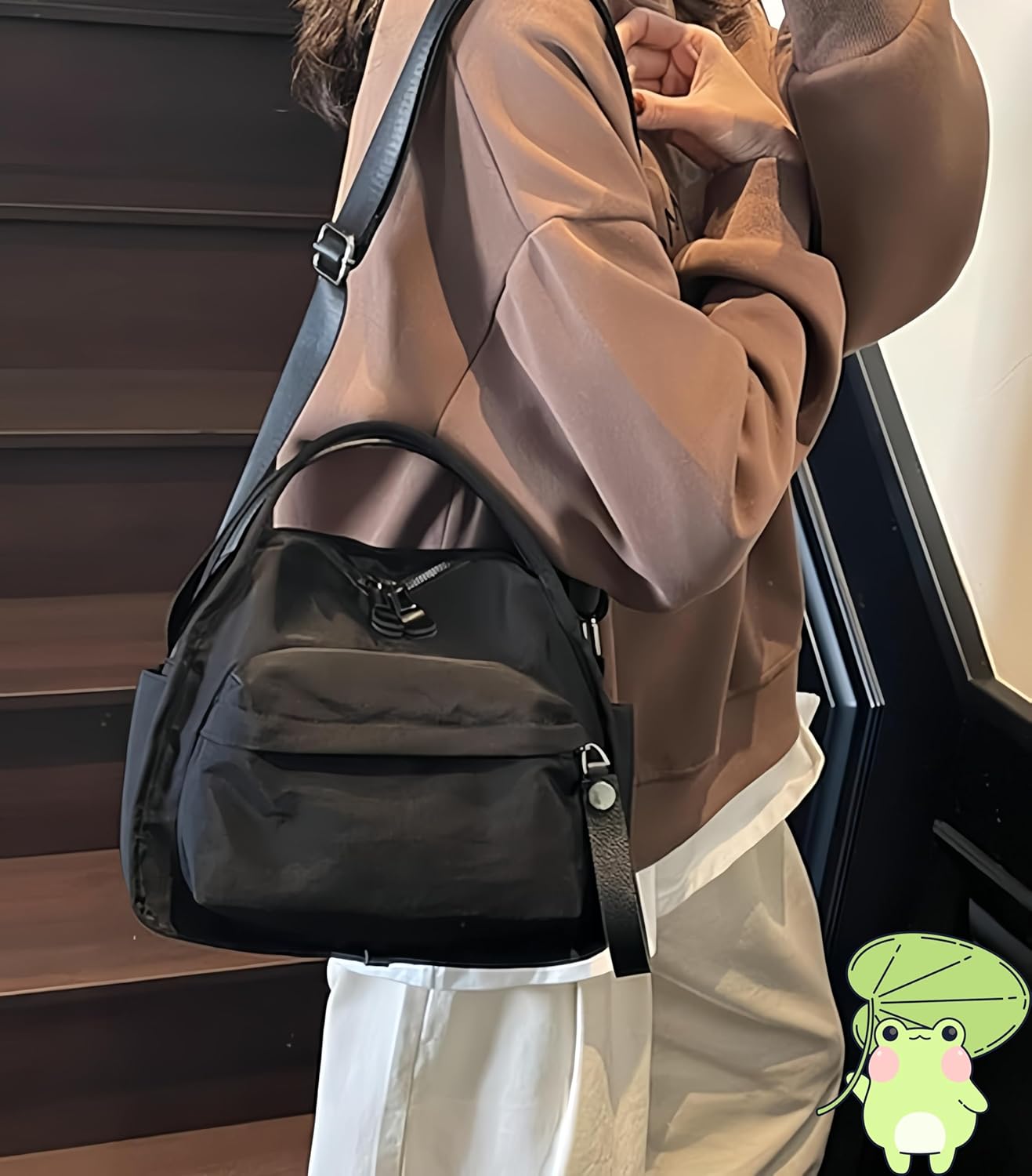 Outdoor Shoulders Bags for Women 2025 Casual Nylon Shoulder Bag Lightweight Large Capacity Crossbody Bag Solid Zipper Handbag - Image 2