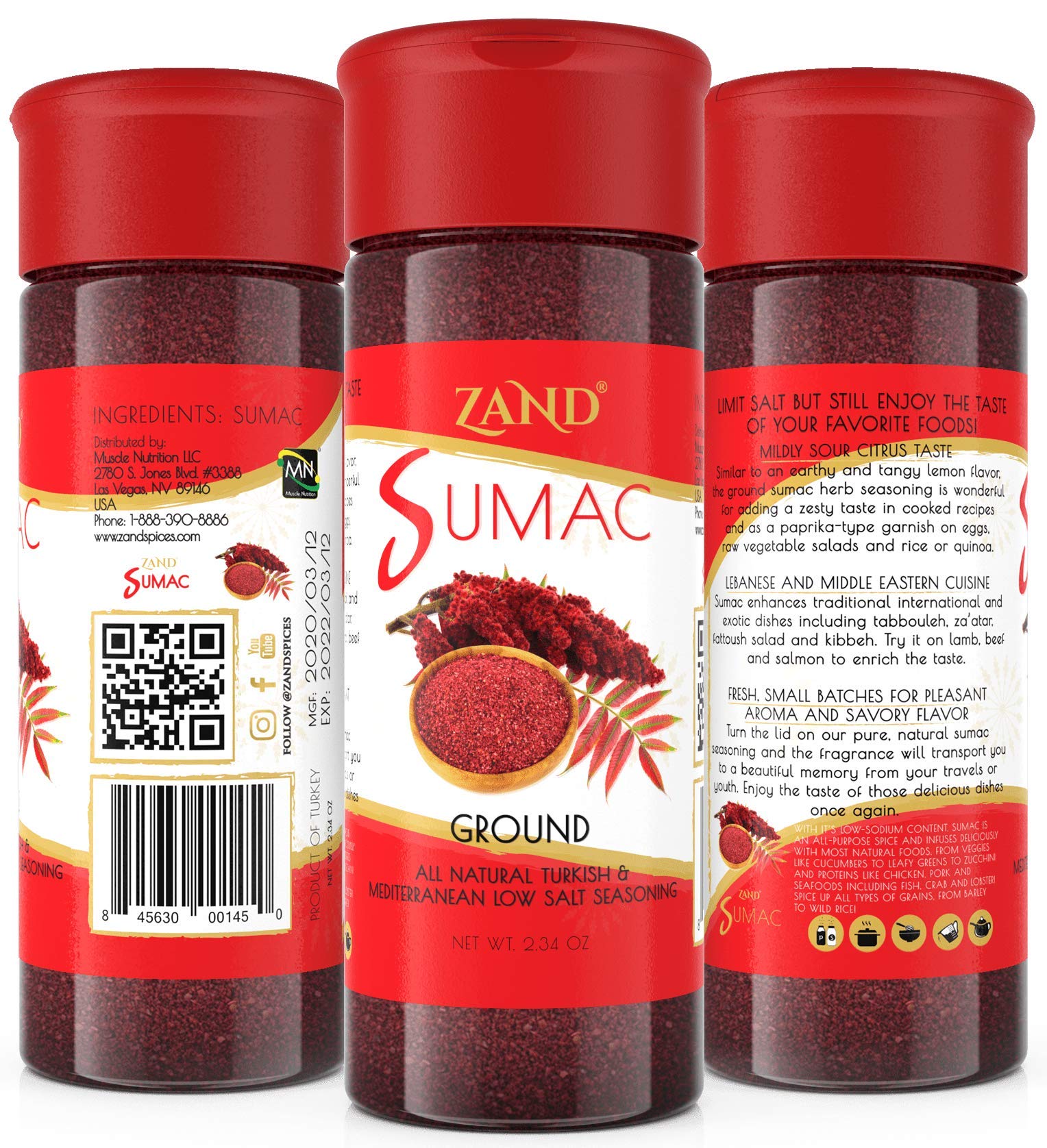 Buy Zand Ground Sumac Spice 2.1oz All Natural Turkish and