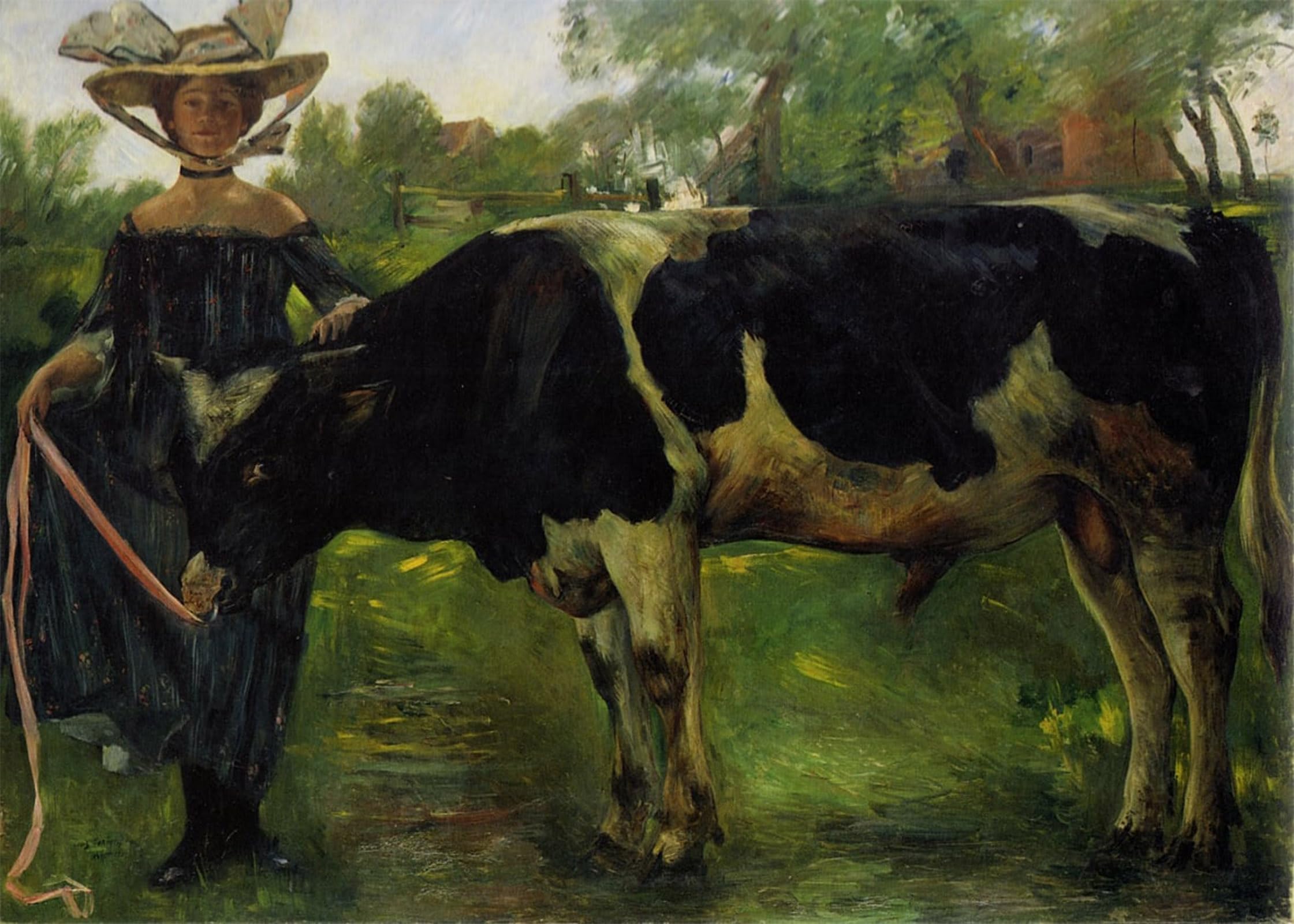 POSTERIIk Vintage Art Print Images Pictures Print Girl with by Lovis Corinth Modern Colour Posters for Office Home Decor 60x90cm