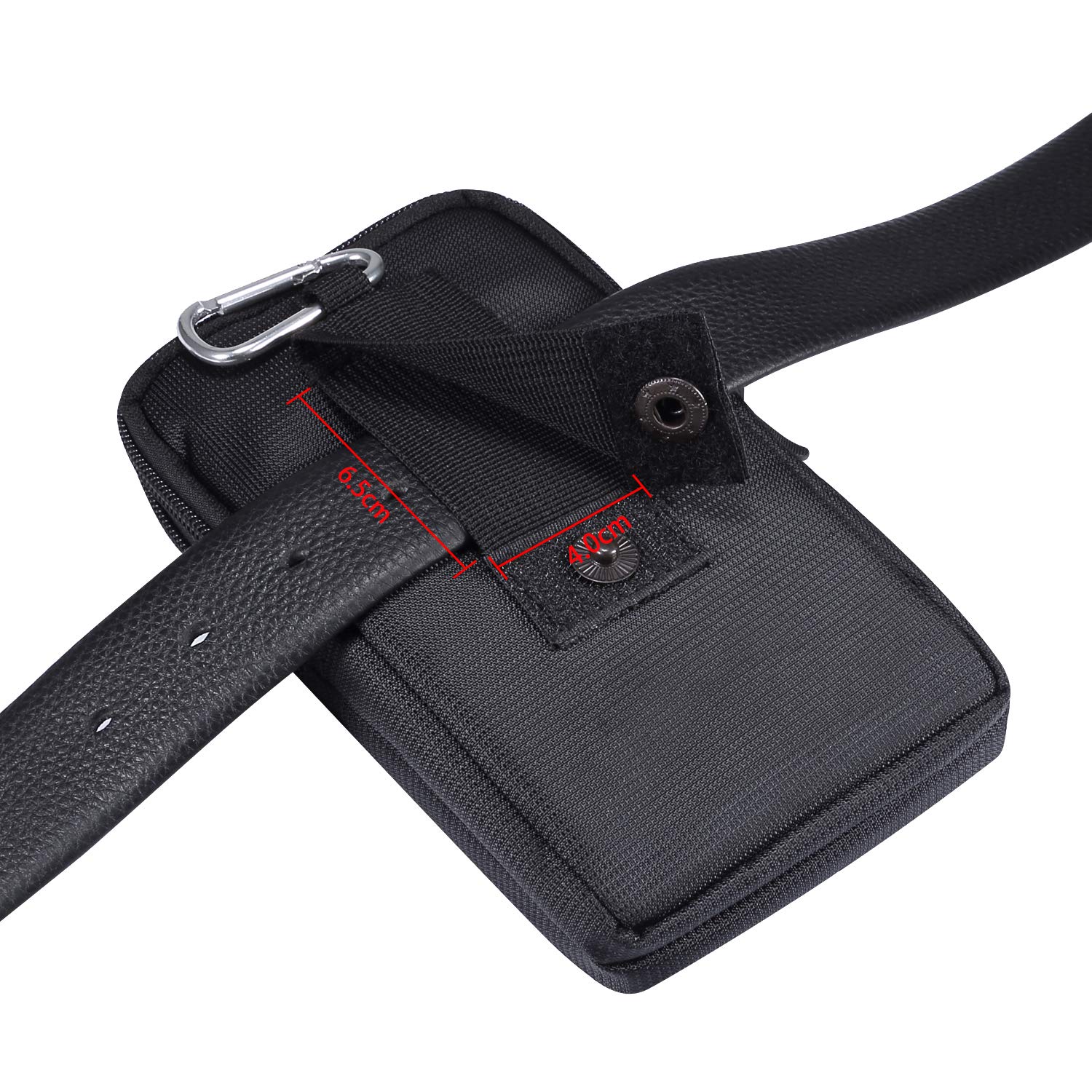 Marsupio in Pelle per Cellulare Uomo, Fondina Cellulare Cintura con Clip, 6.9 PU Pelle Custodia da Cintura per Smartphone Borsa con Clip da Cintura Telefono Sacchetto Portafoglio con Moschettone