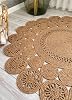 Natural Jute Rug Moderin Look Living Room Cover Mop Carpet Bathroom Kitchen Carpet Double sided Rug Carpet for Bedroom Patio Balcony Terrace Areas (HASIR, 140 X 140 CM)
