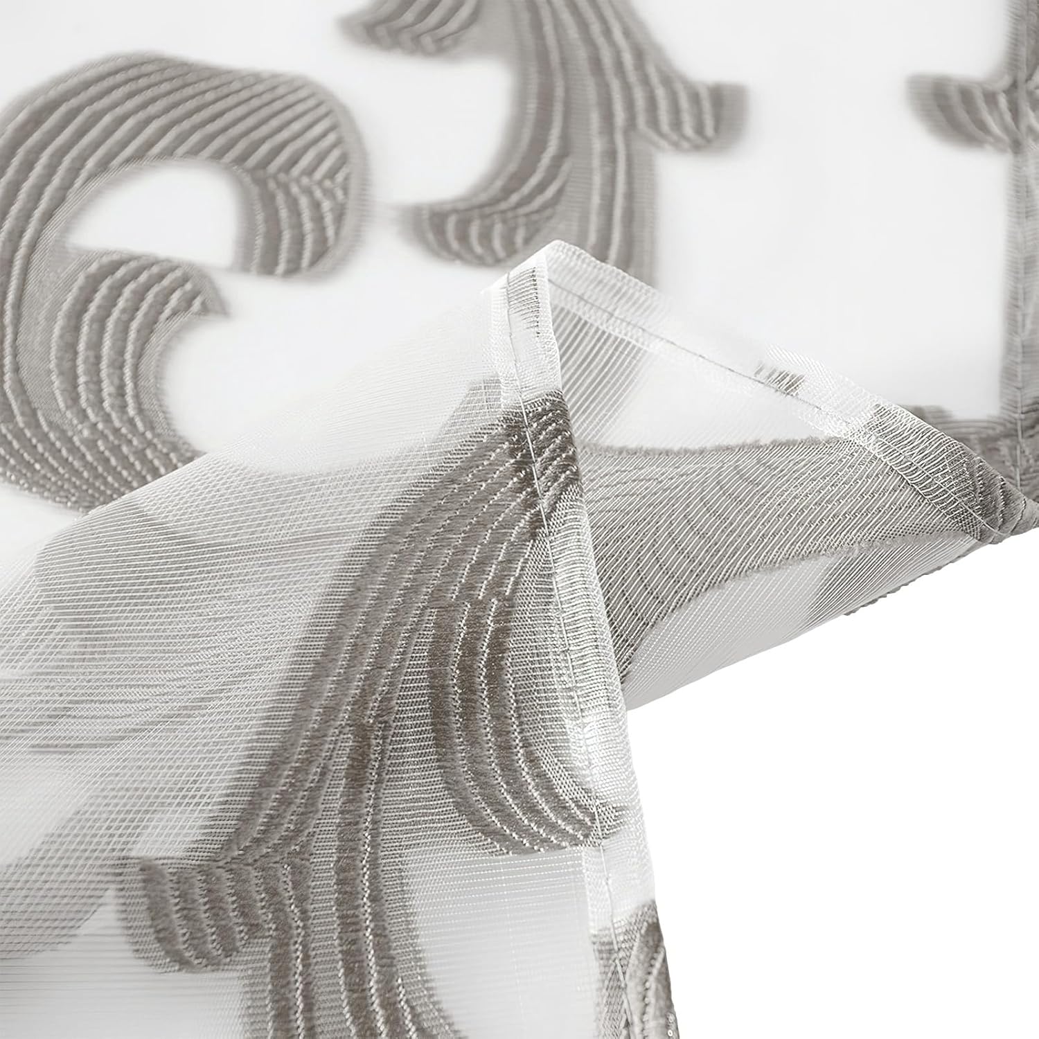 Gray Window Scarf Valances Extra Long Bed Canopy Curtains Living Room Decor, Curtain Scarf Valances Sheer Fabric for Draping, 1 Panel, 52Wx216L