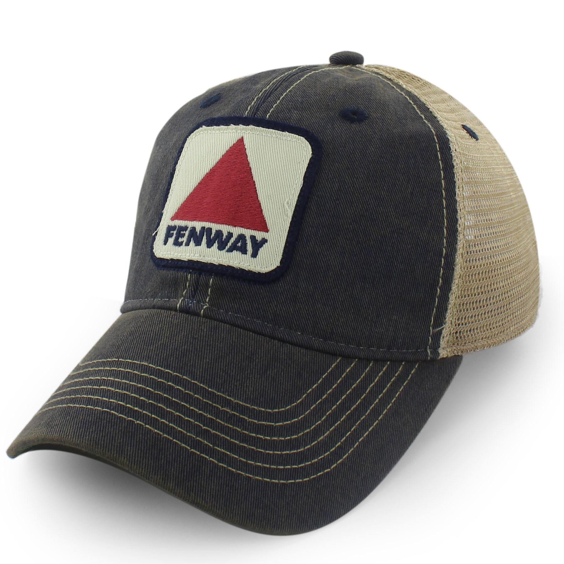Fenway Patch Dirty Water Mesh Trucker Hat – Vintage Navy Blue Adjustable Cap, Multi, One size