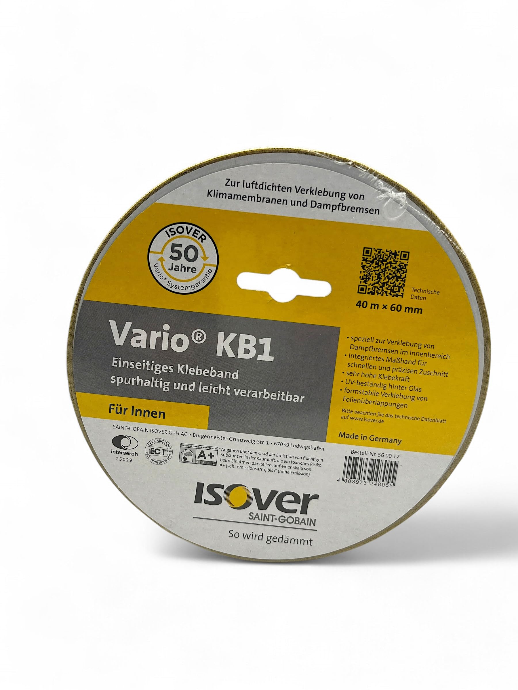 ISOVER Vario KB 1 einseitiges Klebeband für innen 60mm × 40m