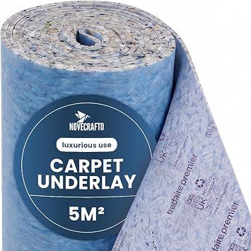 NOVECRAFTO 11mm Premium Carpet Underlay, 5m    High-Density PU Foam Roll