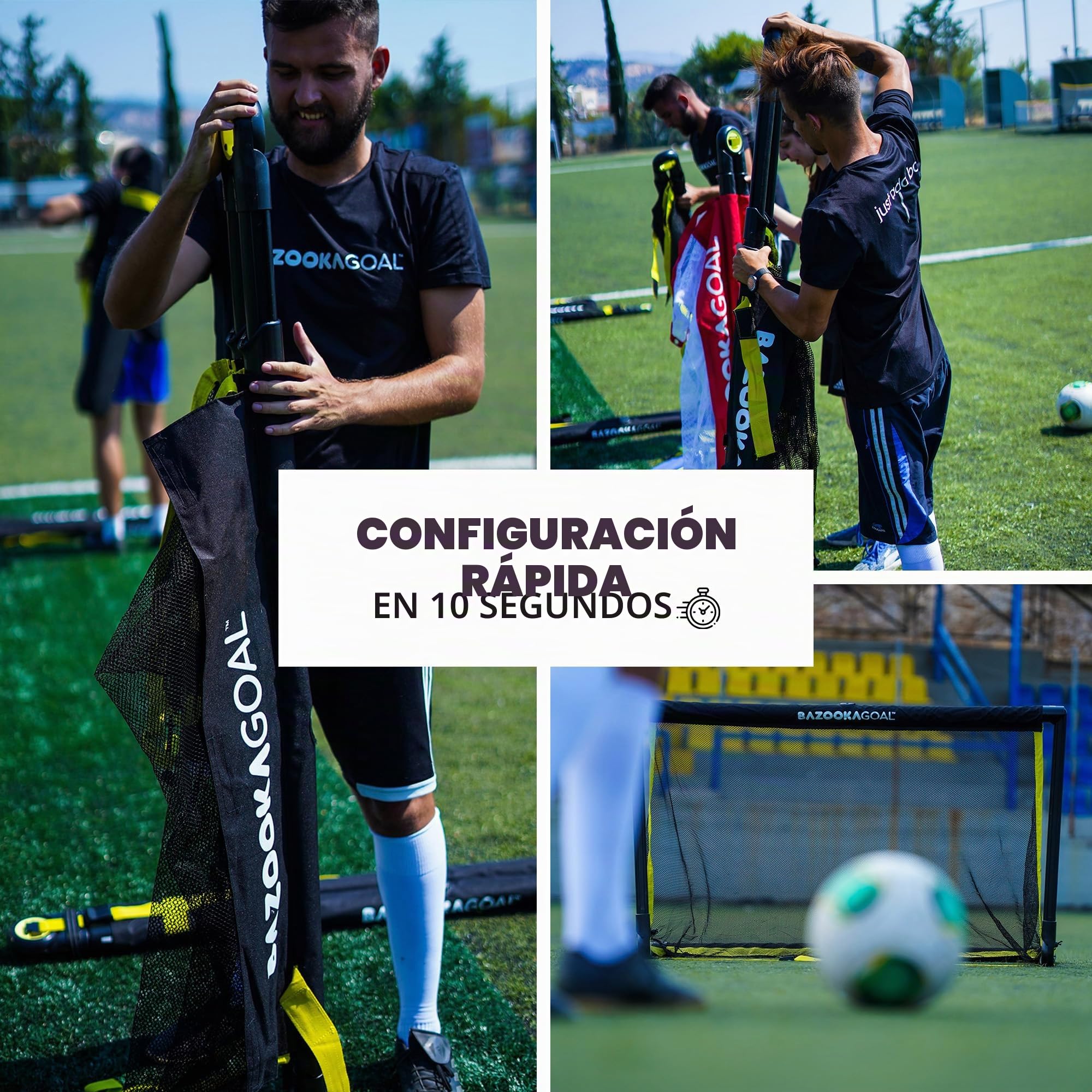 Bazookagoal - Portería de fútbol plegable (marco sólido)