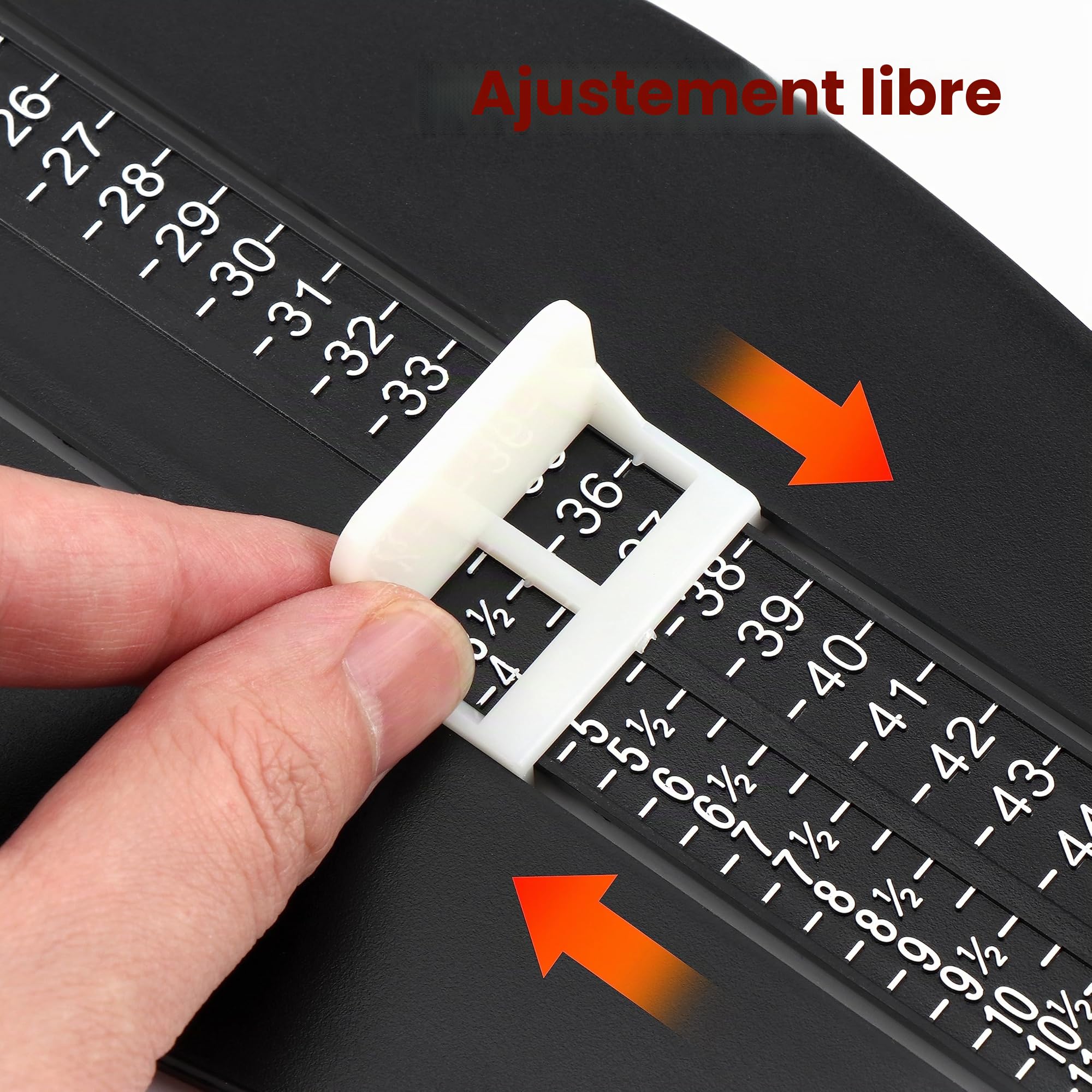 Pedimetre Enfants et Adultes, Pointure Chaussure Mesurer Pied Dispositif de Mesure pour Déterminer la Pointure 18 à 47 et Ruban à Mesurer 1.5m