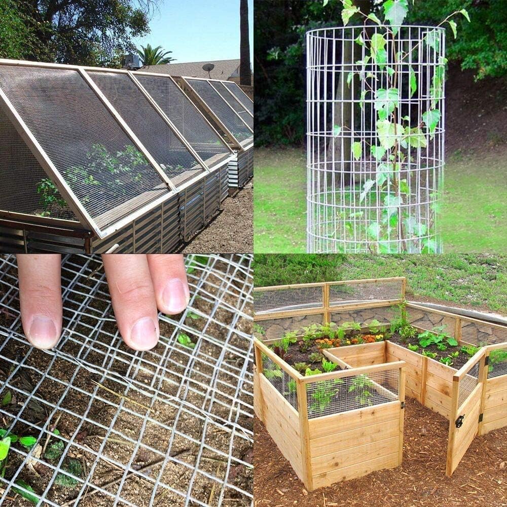 Malla Metalica Galvanizada Protectora | Valla Rejilla Jardin Exterior Gallinero Resistente con Alambre Galvanizado Electrosoldada Agujeros | Tela Conejera Fácil Instalación [6mm - Rollito 5m]