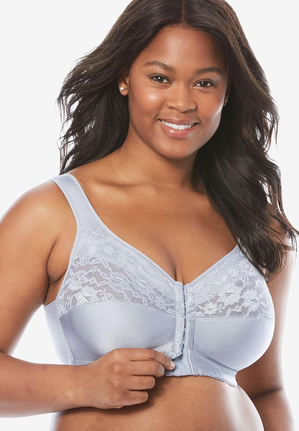 Comfort Choice Women's Plus Size Easy Enhancer Front-Close Wireless Bra