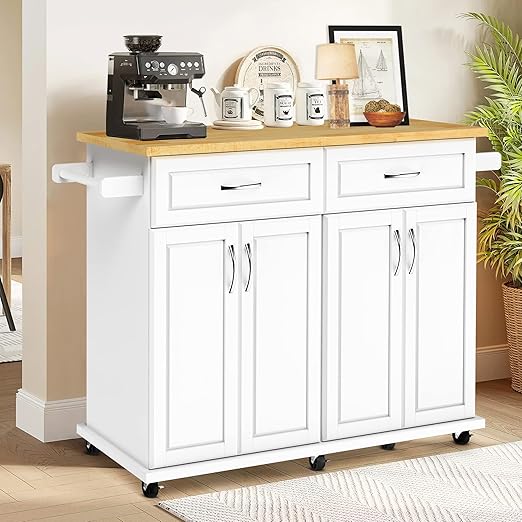 HUEOFGP Kitchen Island Cart with Storage Kitchen Carts on