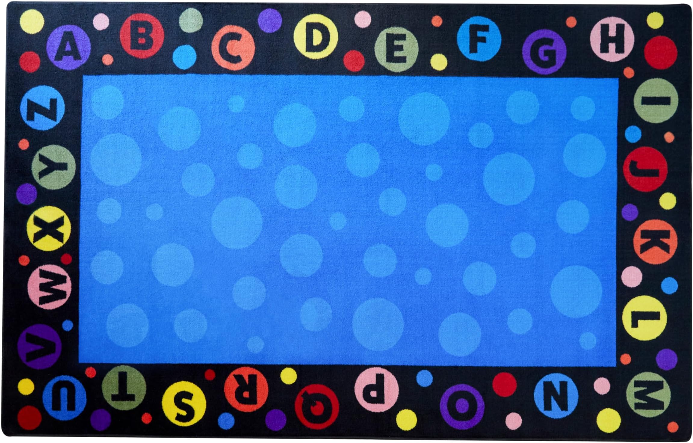 Alphabet Bubbles Classroom Rug 4' x 6' Rectangle, Educational Classroom Rug, Kids Learning Play Mat | Area Rug for Bedroom or Playroom