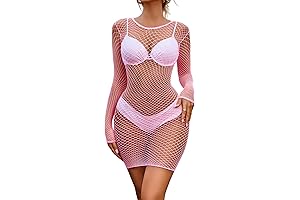 Seductive Pink Fishnet Dress