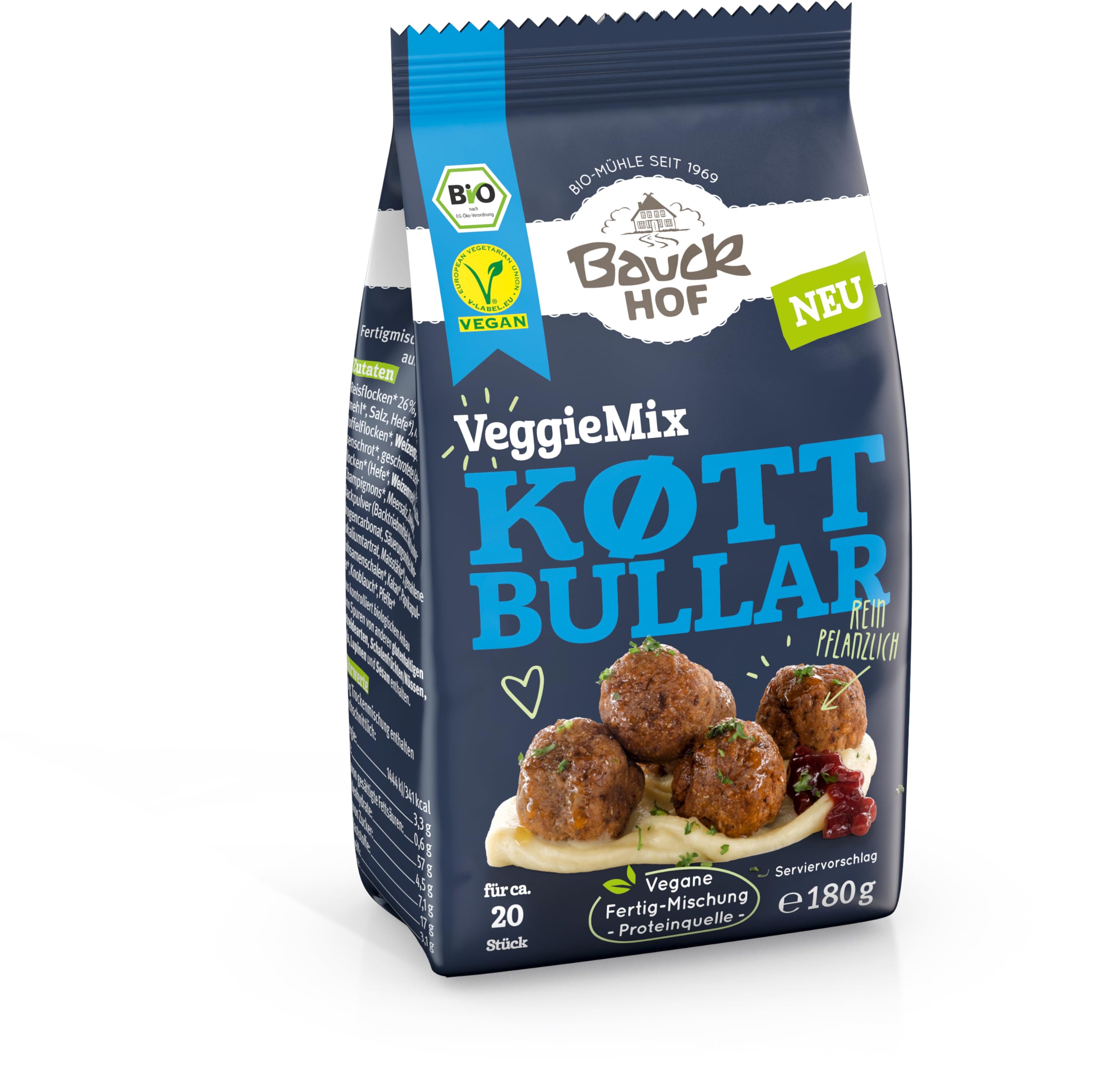 Bauck Hof Veggiemix Köttbullar Bio, 6 X 180 Gr