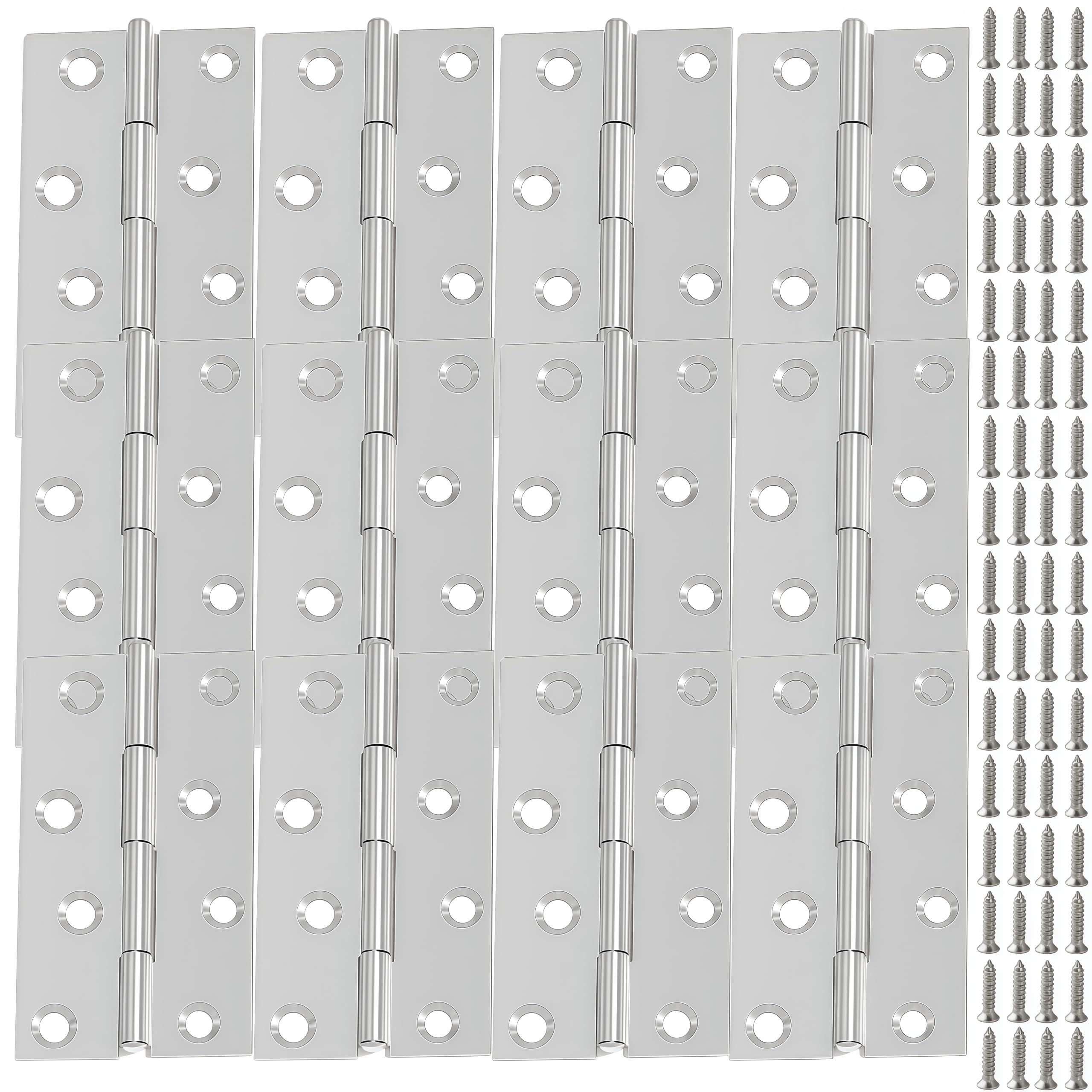 Vbnexyr Regular Folding Hinge 12 Pack 270° Stainless Steel Silent Bearing Hinges Suitable For Doors Windows Cabinet Doors Wooden Crates And Diy Projects 5.3 Inches