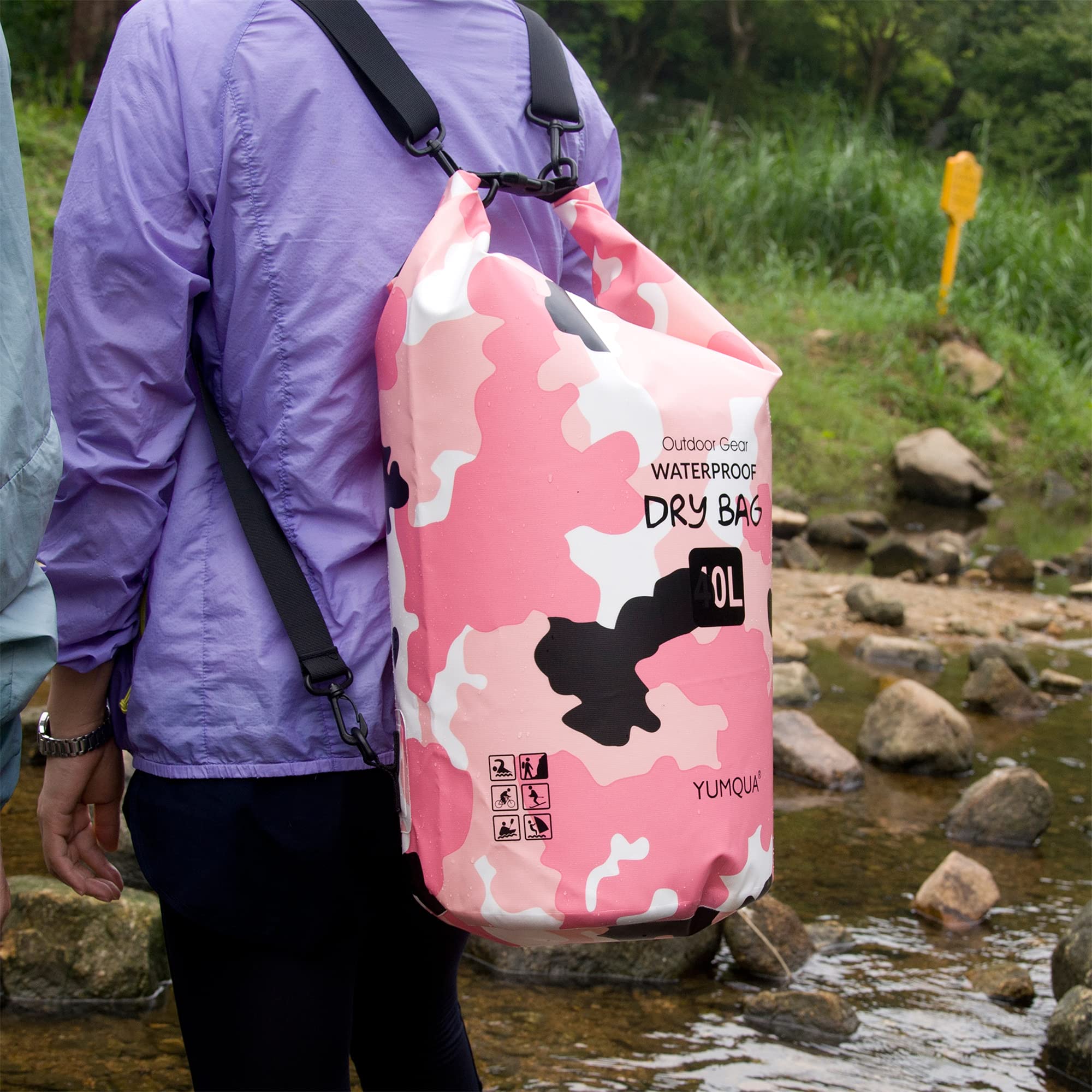 YUMQUA Borsa Impermeabile 5L 10L 20L 30L 40L Dry Bag Sacca Impermeabile per Kayak Canoa Nuoto Escursionismo Campeggio Rafting Pesca Spiaggia
