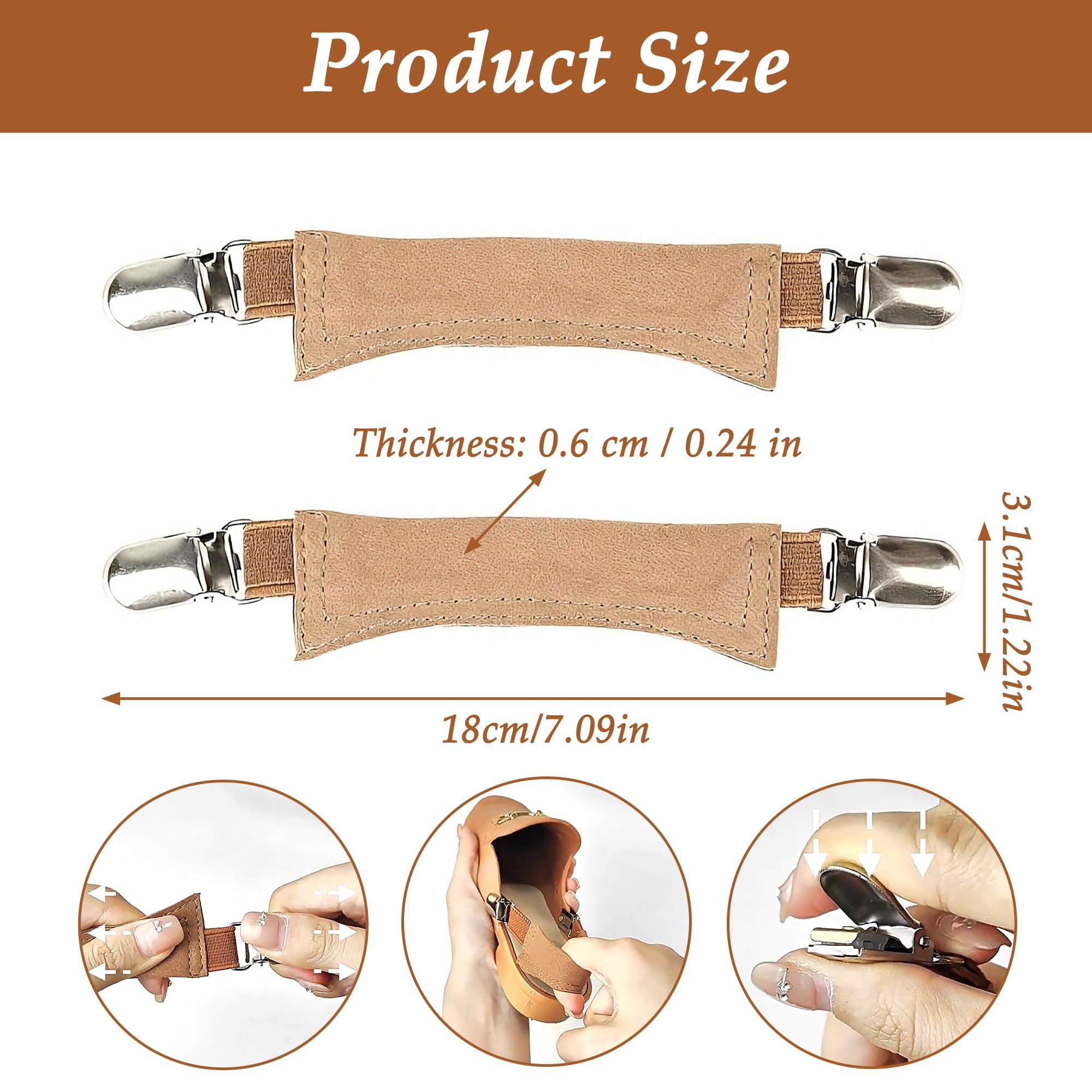 2 Piezas Clip de cinturón de Tobillo para Zapatos de Hombre y Mujer, Correa de talón Cordones elásticos, Fácil de Usar, Adecuado para Sandalias de Gamuza con Plantilla de Corcho