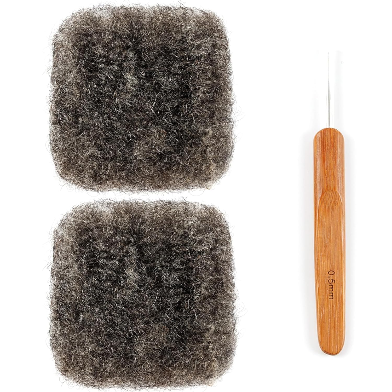 EV&ET Salt and Pepper Afro Kinkys Bulk Human Hair for Braiding 4C Afro Kinky-Curly 100% Virgin Human Hair for Dreadlocks Extensions Repair Locs, Twist Braiding (10 Inch Salt&Pepper 30g/Pack 2pcs)