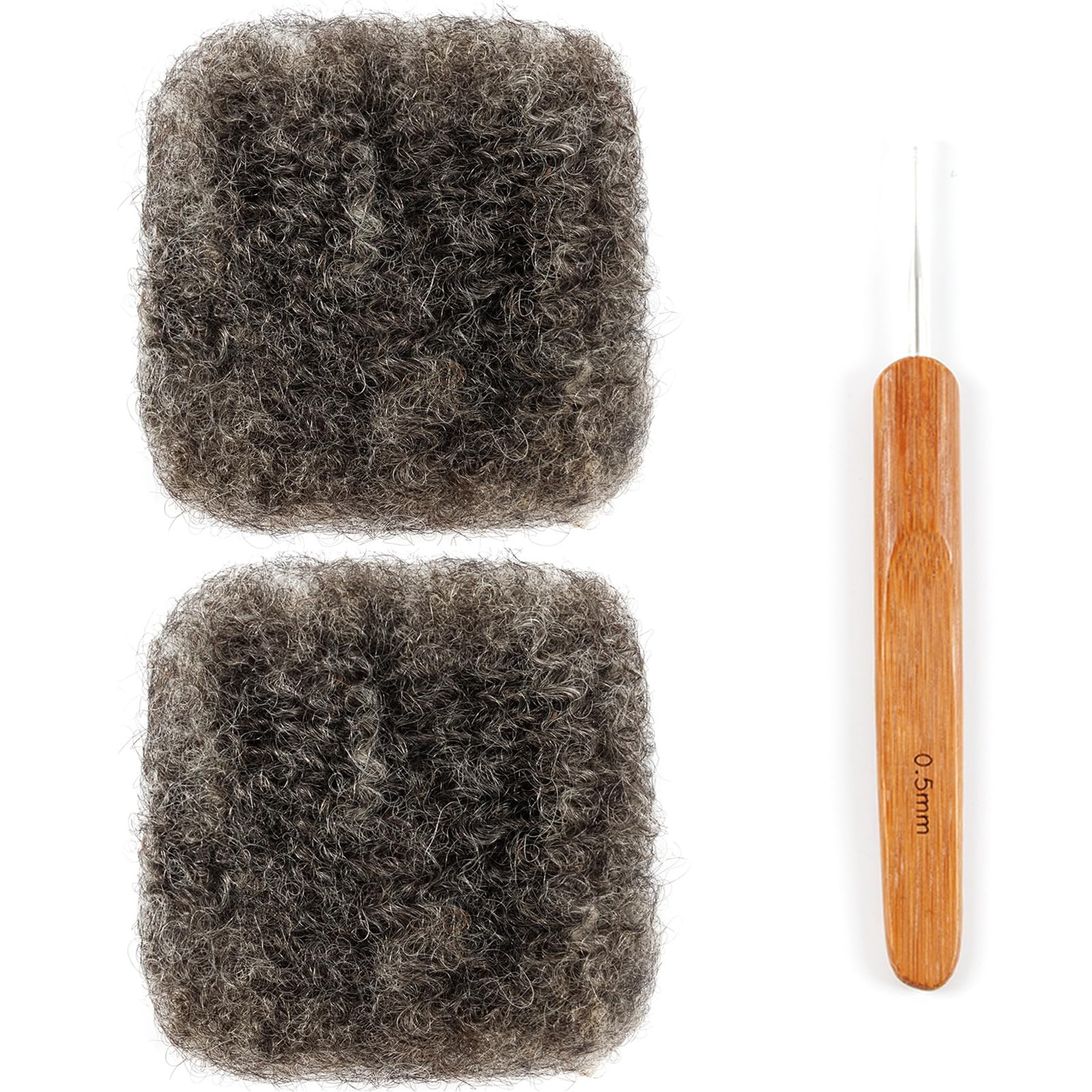 Photo 1 of EV&ET Afro Kinkys Bulk Human Hair for Braiding 4C Afro Kinky-Curly 100% Virgin Human Hair for Dreadlocks Extensions Repair Locs, Twist Braiding (10 Inch Salt&Pepper 30g/Pack 2pcs)