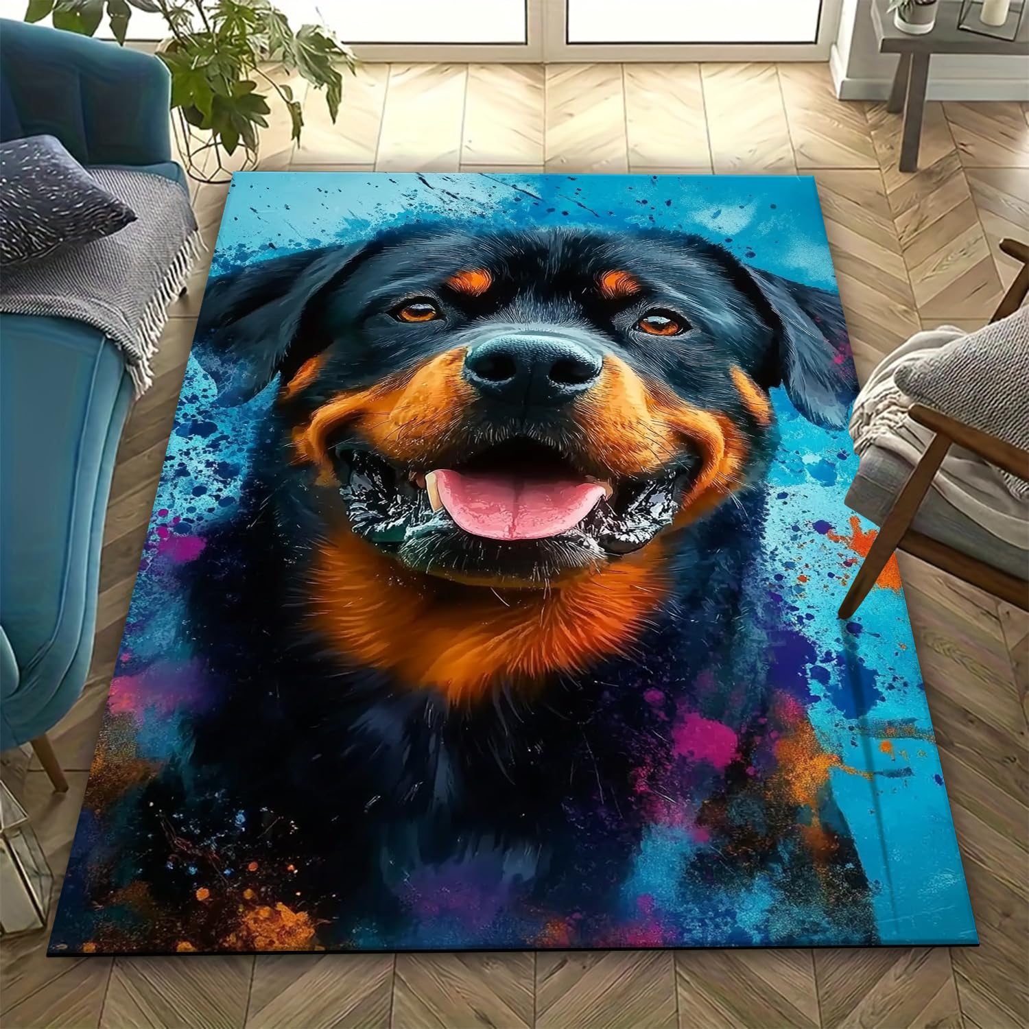 Tapis animal chien chambre ado et enfant pour une décoration de salon moderne