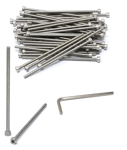 Miniatura 46 de iexcell 25 piezas M4 x 60/65/70/75/3.150 in paso de rosca 0.028 in acero inoxidable 304 cabeza hexagonal Tornillos Tornillos surtido Kit
