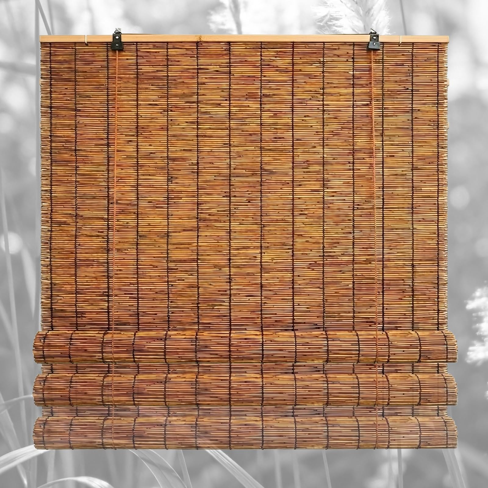Anti-UV Rideaux en Roseau, Naturel Store Enrouleur Roseau, Store Bambou Intérieur Exterieur, Imperméables Rideau De Paille, pour Jardin Patio(W31xH63IN (80x160CM))