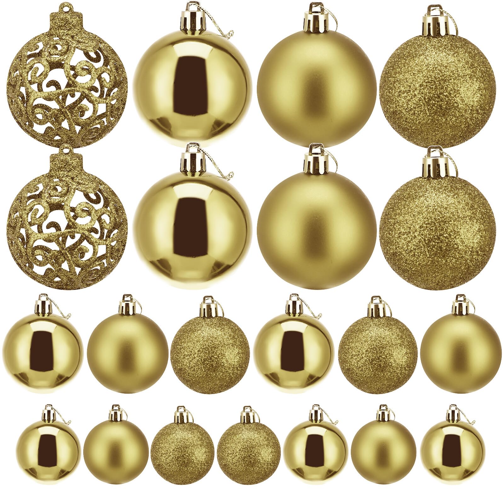 Boules de Noël dorées lot de 100 pour décoration de sapin festif