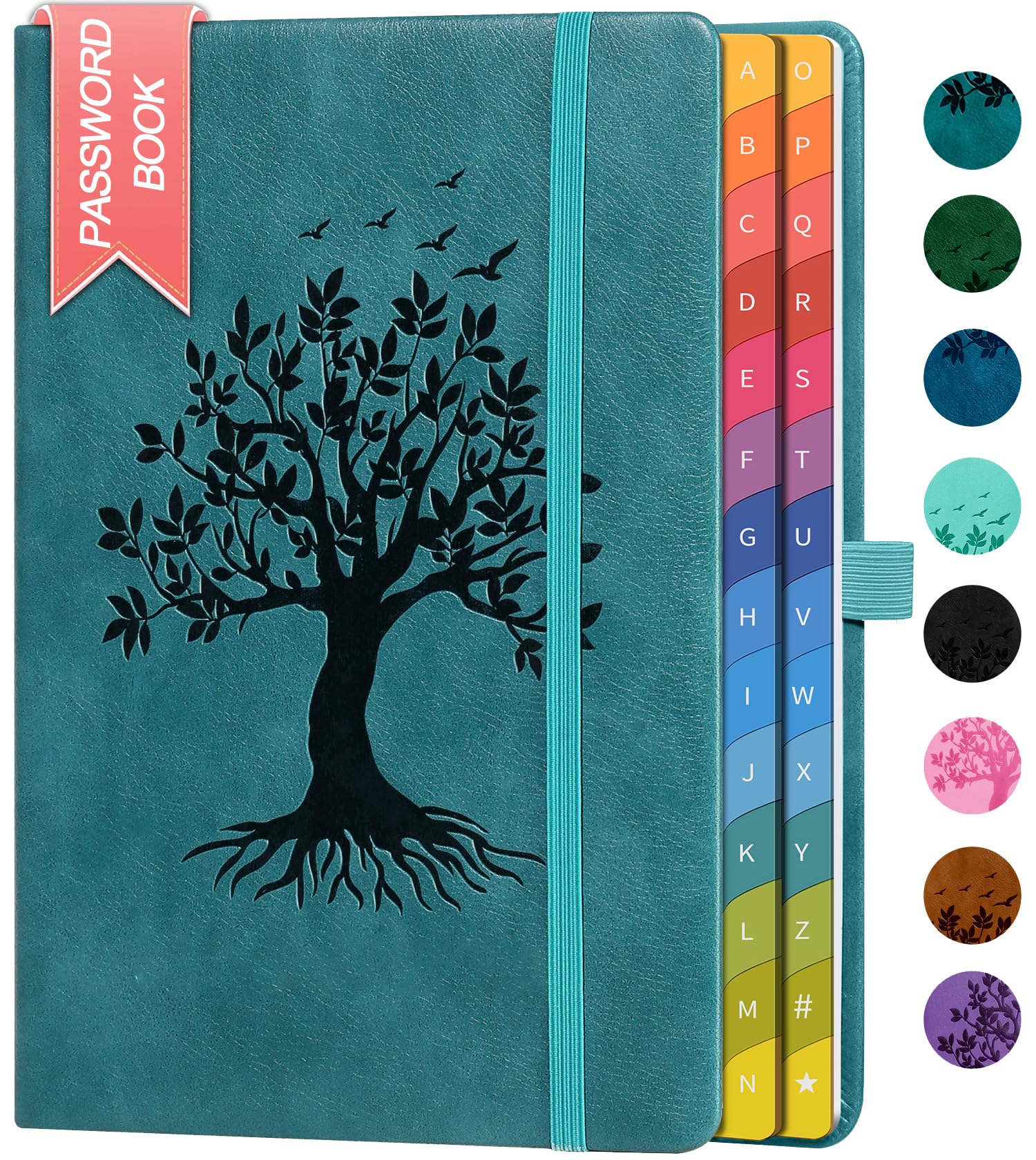ととページ ZXHQ Password Book with Colorful Alphabetical Tabs, 8.4