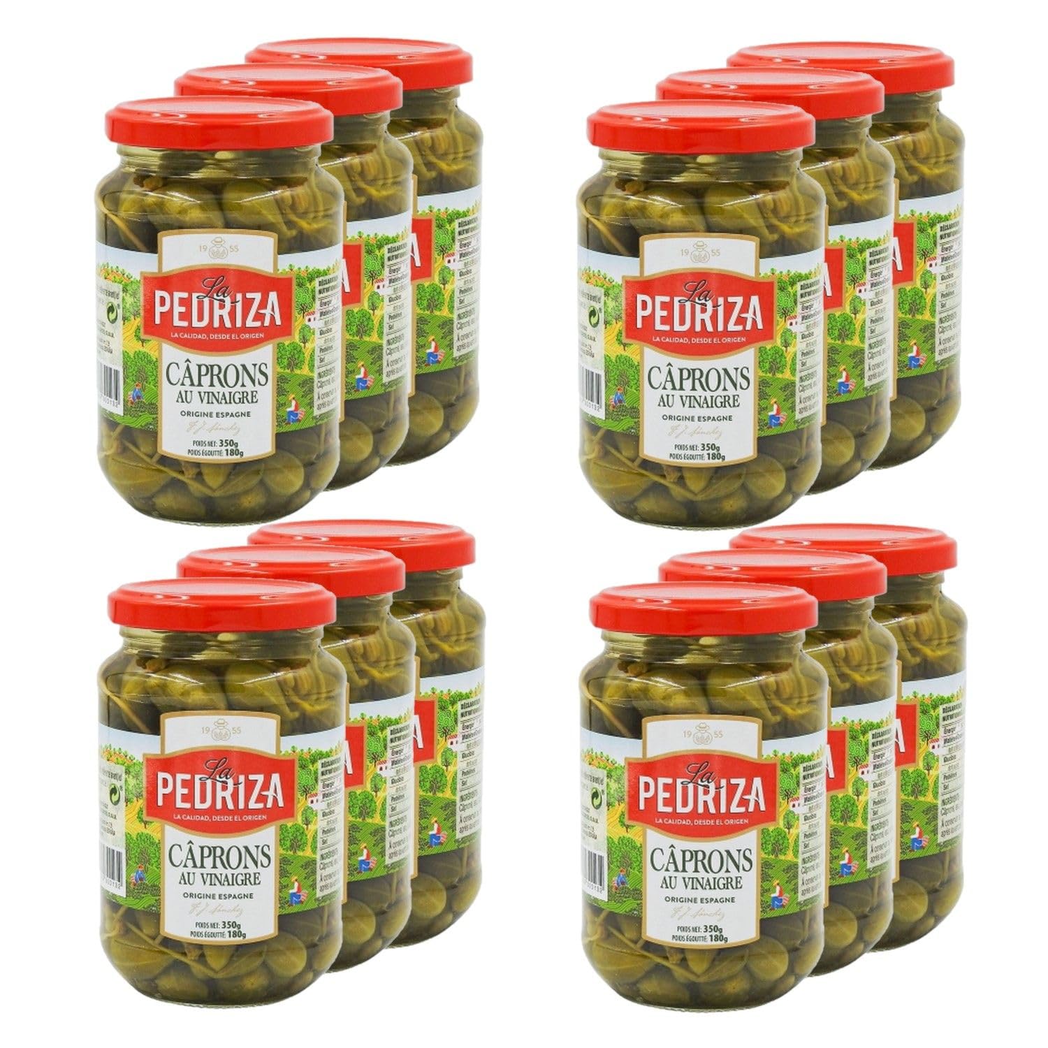 Pedriza - Lote de 12 cables de vinagre (180 g)