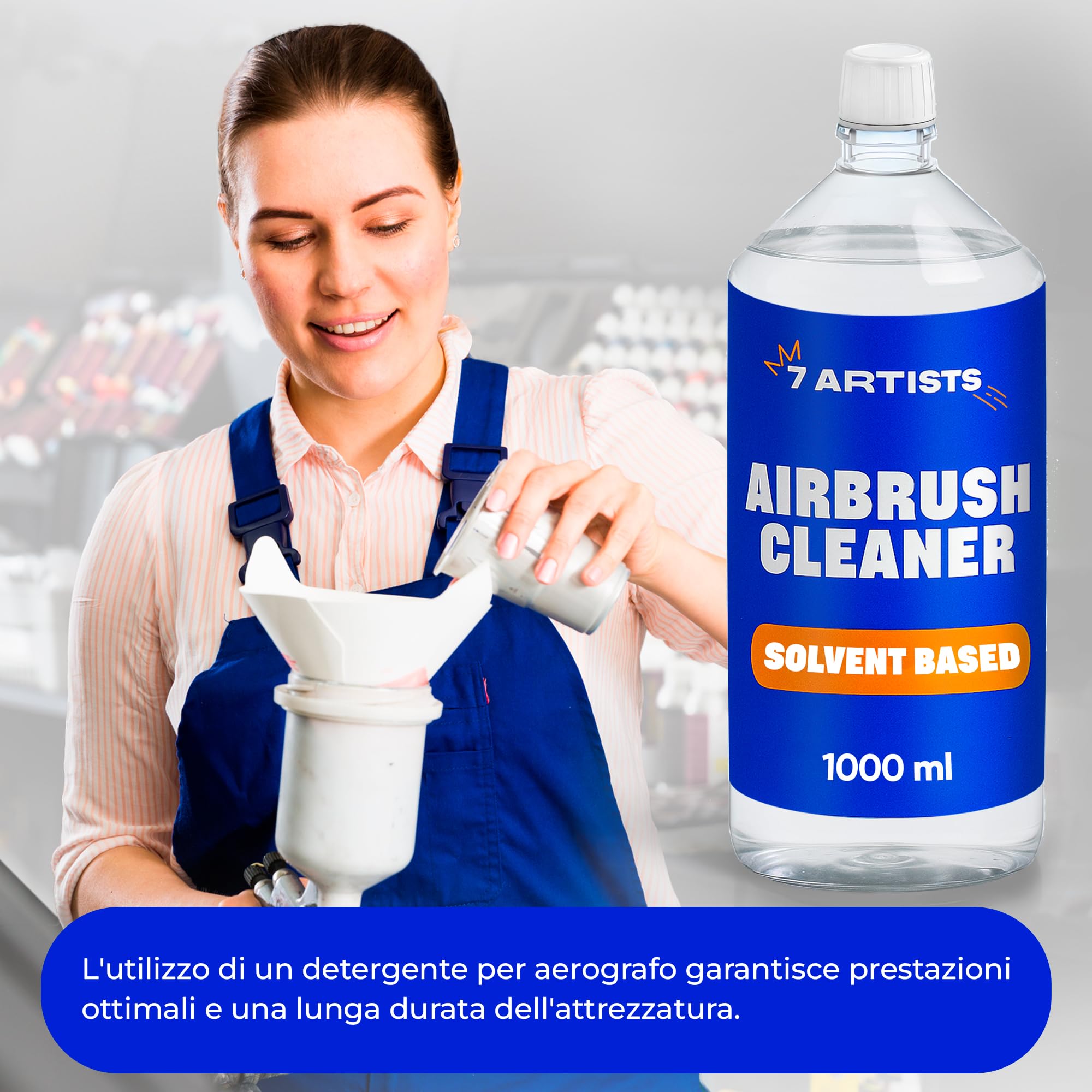 Airbrush Cleaner 1000 ml – Liquido Pulitore per Aerografo | Pulizia Aerografo per Rimuove Residui Acrilico Secchi e Freschi | Manutenzione Airbrush e Accessori