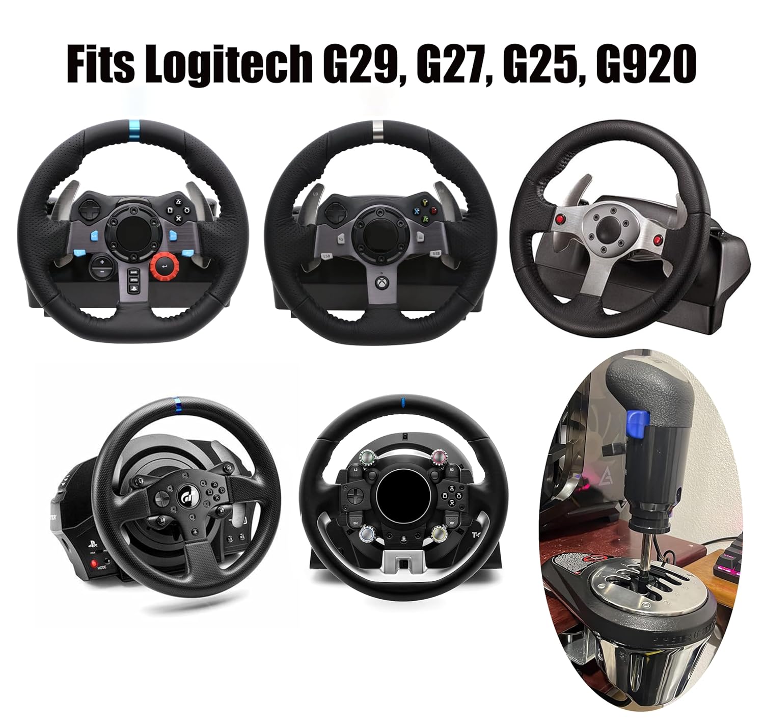 Fits Logitech Shifter, USB Gearshift Knob Fits Logitech G29, G27, G25, G920, ETS2 ATS Shifter, High/Low Gear 18 Speed Truck Simulator PC Win only for Sim Racing Games