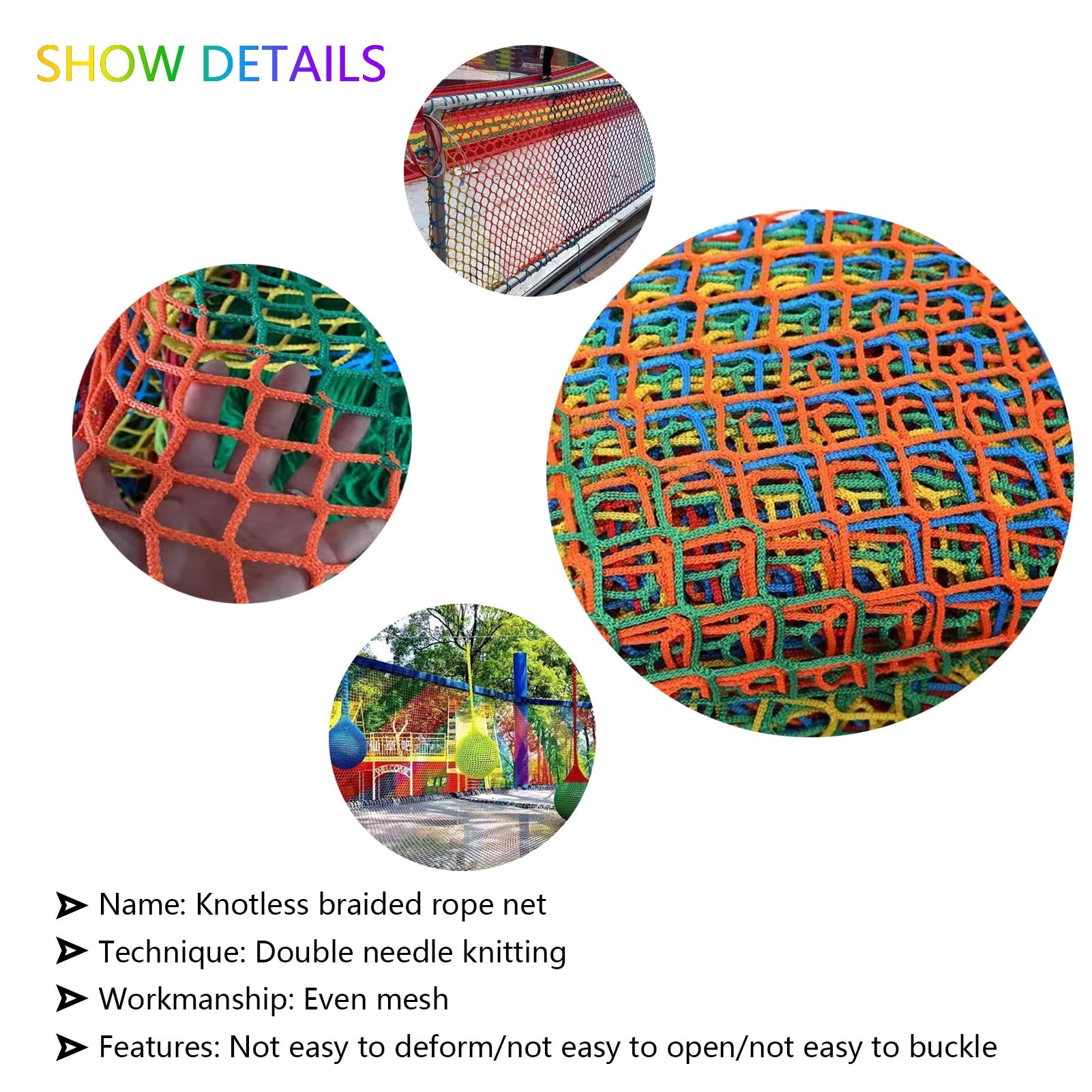 Red de Remolque, Red Anticaída para Barandilla de Paisaje, Red de Balcón, Valla de Juegos Trenzada Sin Nudos, Personalizable ZLRBN(2x3m/7x10ft)