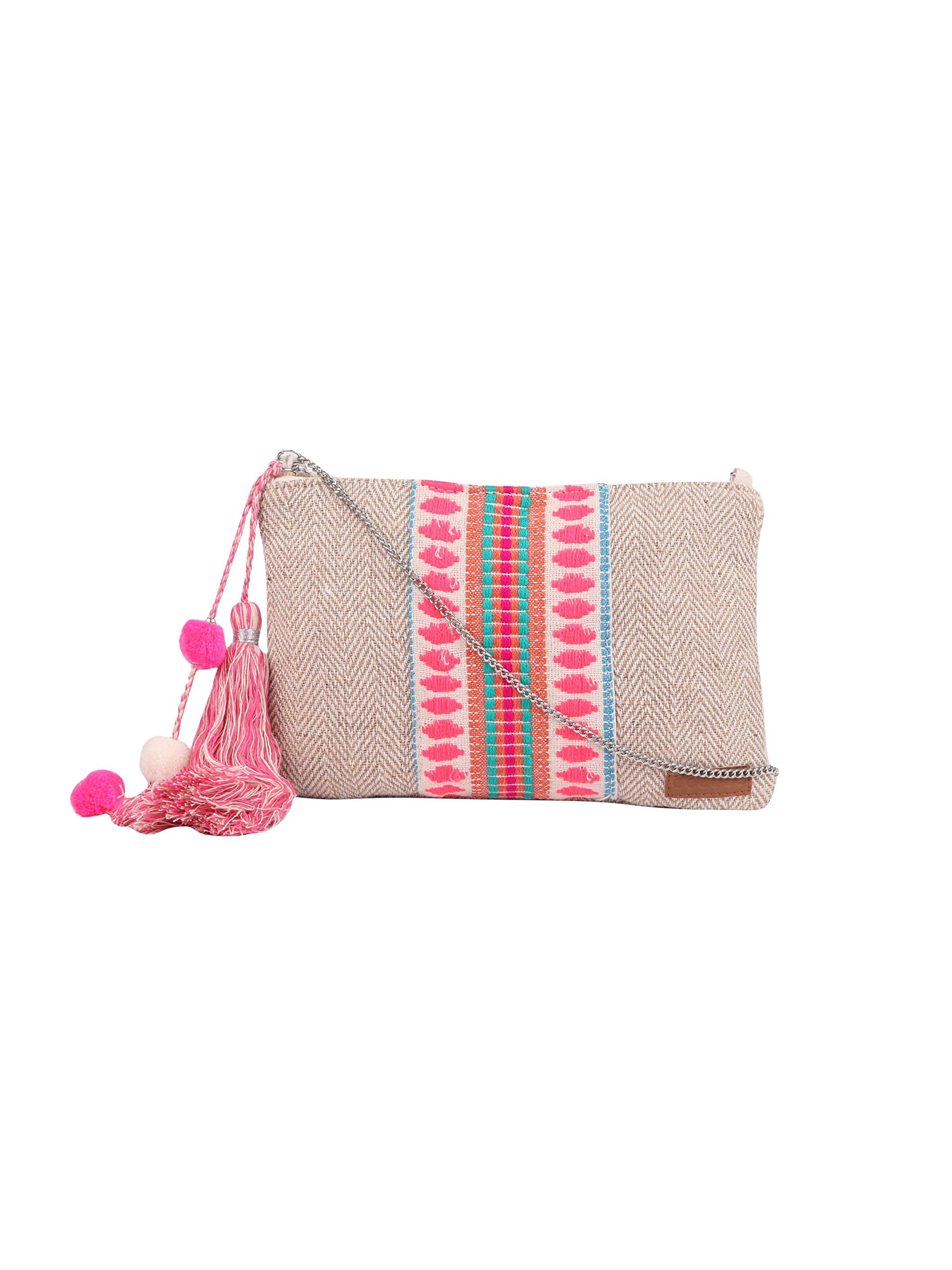 ASTRID Womens Multicolor Textured Sling With Tassels Sling Bag (beige) (B08VRGPC78) Amazon Price History, Amazon Price Tracker