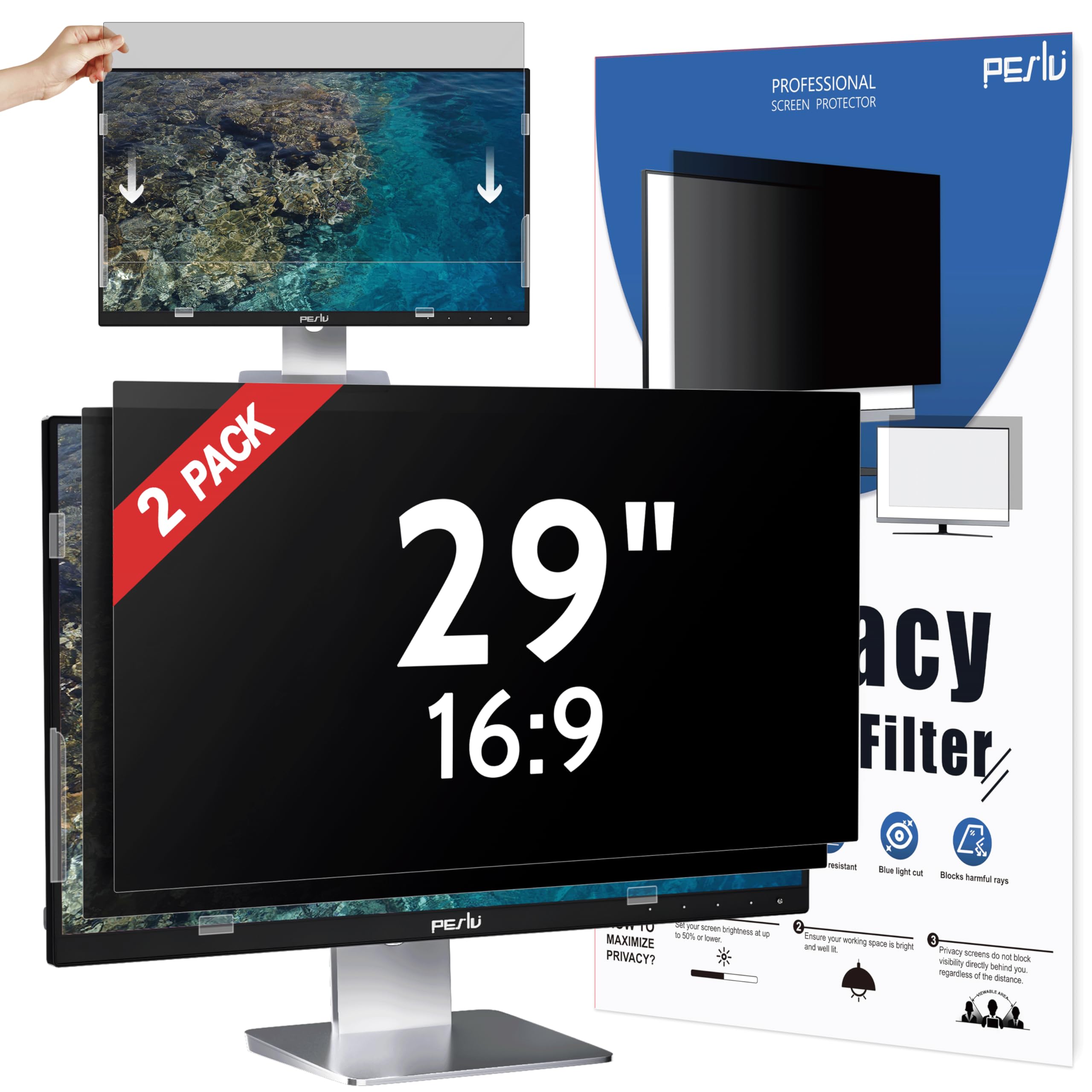 Vaxson 2 Stuks Anti Blauw Licht Schermbeschermer, compatibel met LG