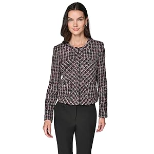 KARL LAGERFELD Womens Long Sleeve Career Jacket