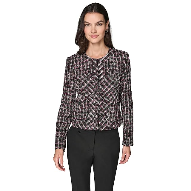 KARL LAGERFELD Womens Long Sleeve Career Jacket