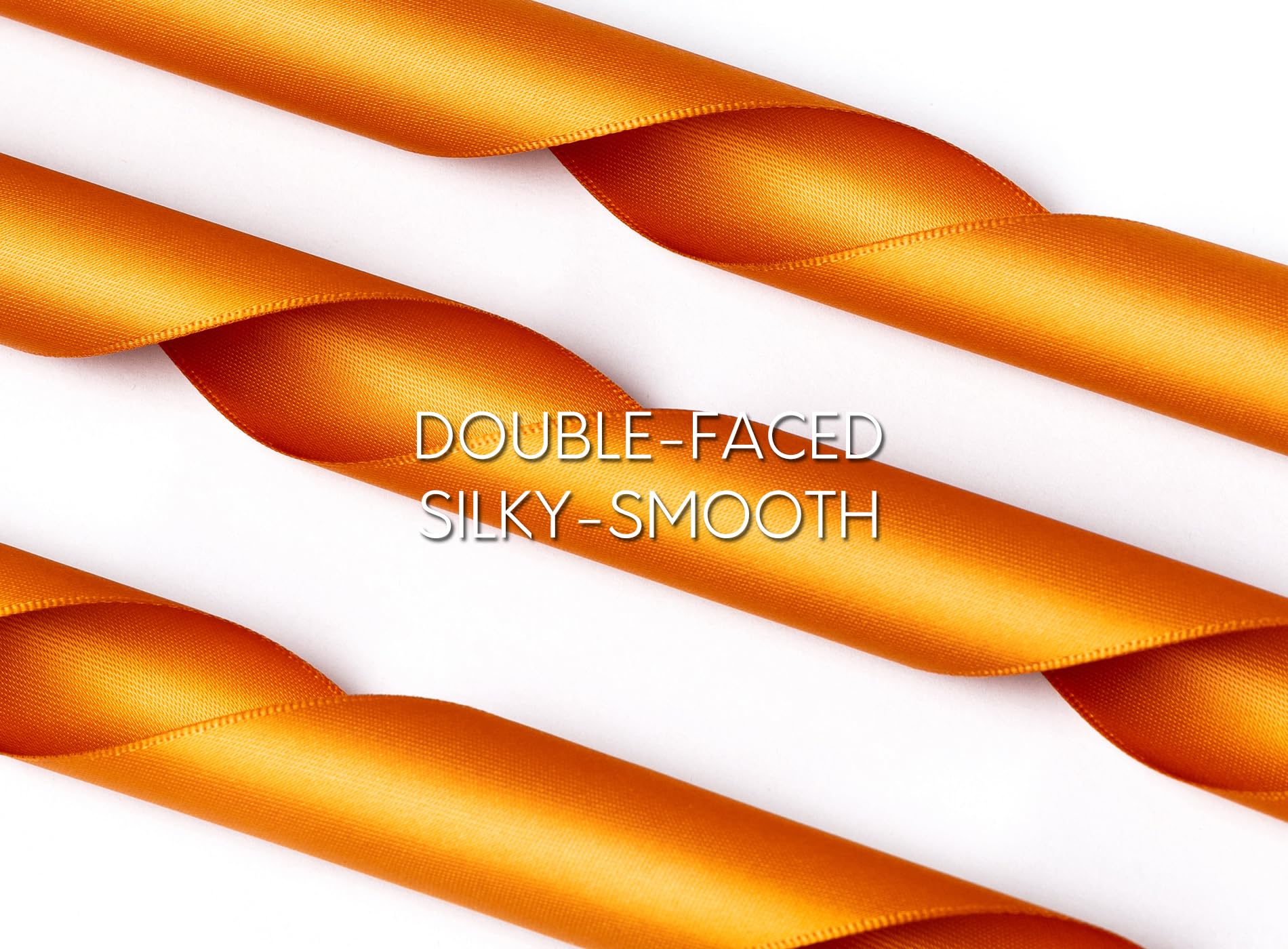 Keypan Satin Ribbon 38 mm x 45,7 m Double-Faced Ginger Polyester Ribbons for Crafts Flower Bouquet Gift Wrapping Wedding Invitation - Image 3
