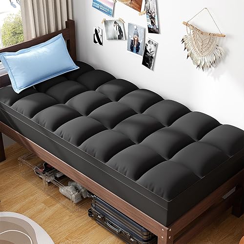 ABENE Cubrecolchón Twin XL para Alivio del Dolor de Espalda, Almohadilla de Colchón Extra Gruesa, Protector de Colchón Suave con Bolsillo Profundo