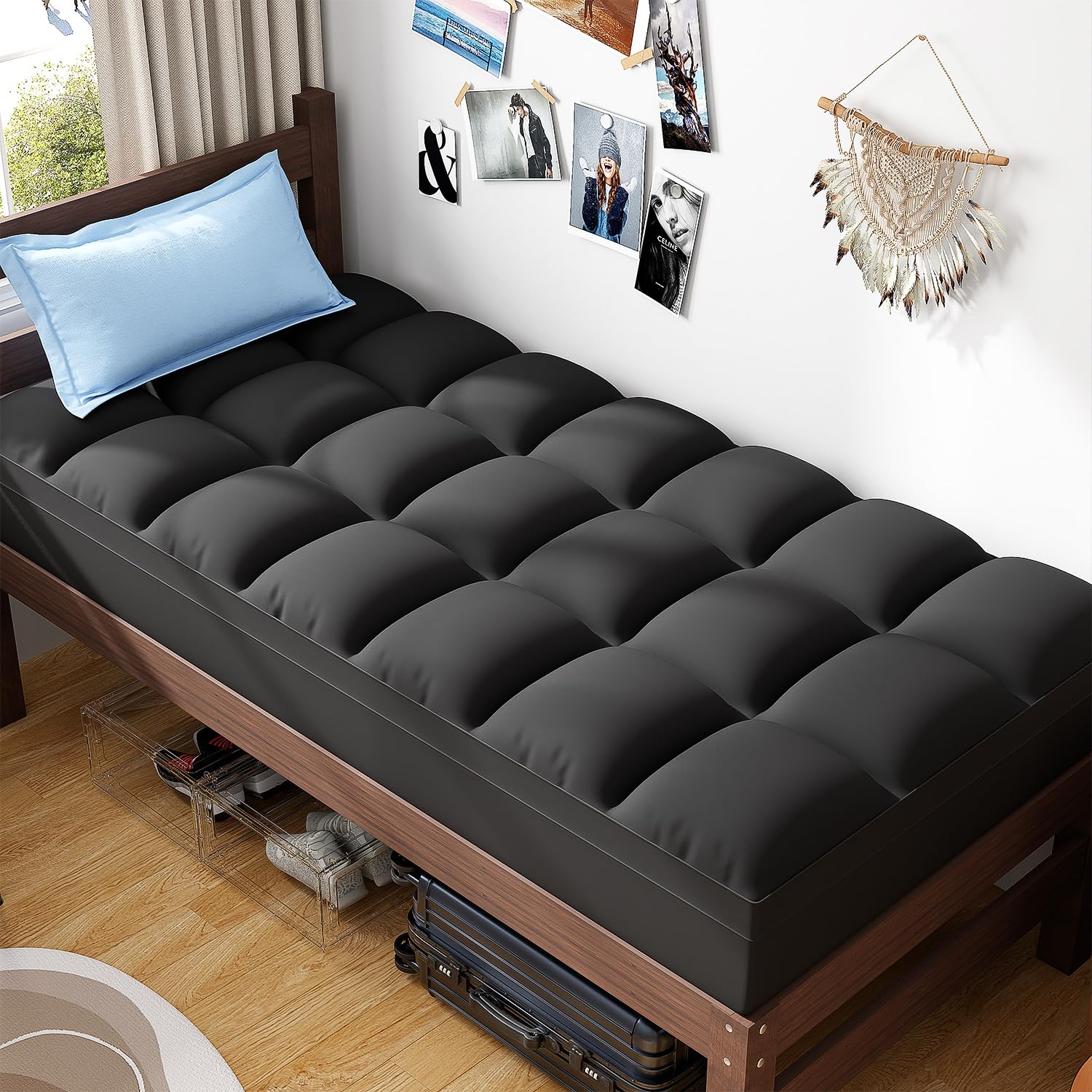 ABENE Mattress Topper Twin XL for Back Pain Relief, Extra Thick Mattress Pad Pillowtop, Soft Mattress Protector Cover with 8"-21" Deep Pocket,