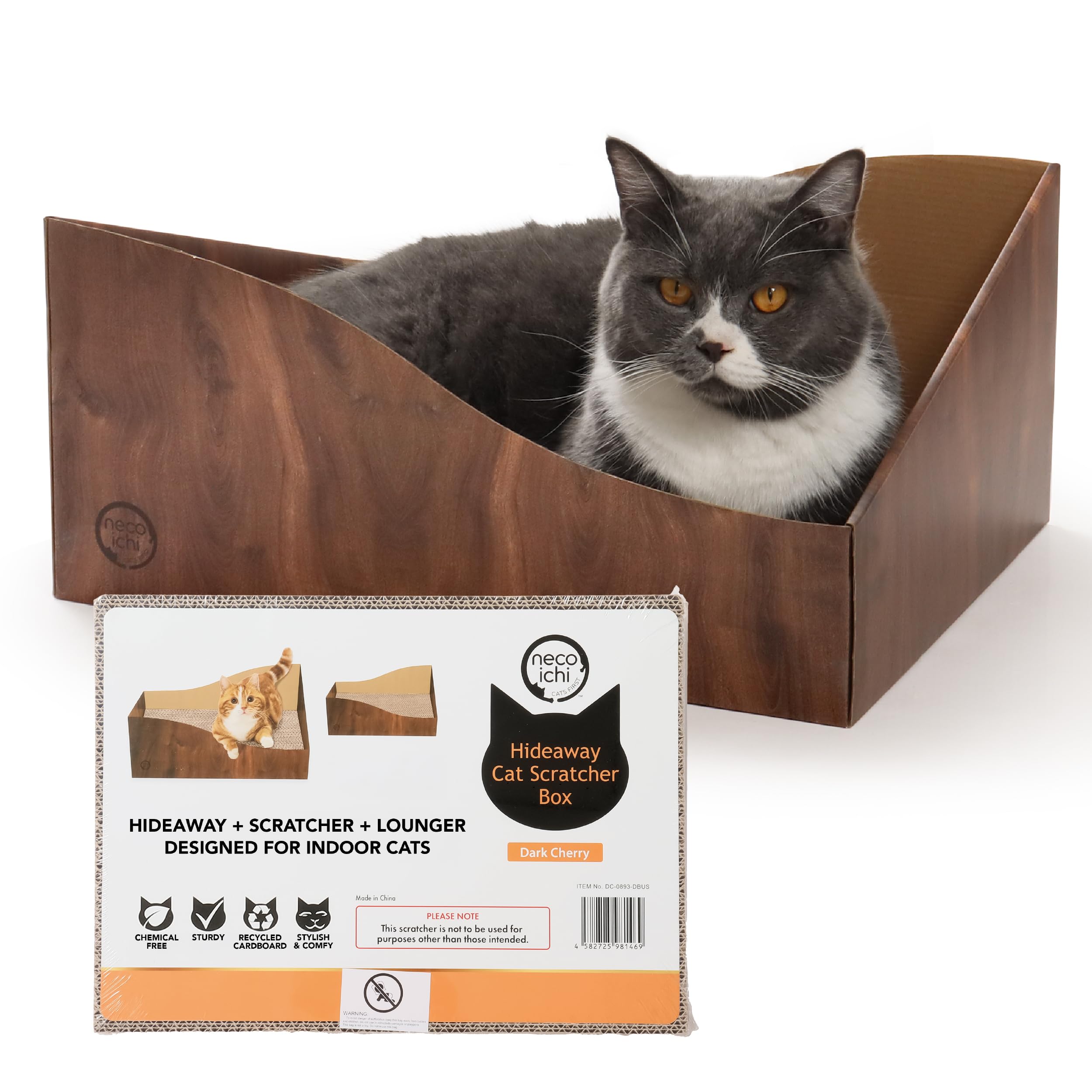 Caixa arranhadora Hideaway para gatos em ambientes internos – Tábua de arranhar gatos,