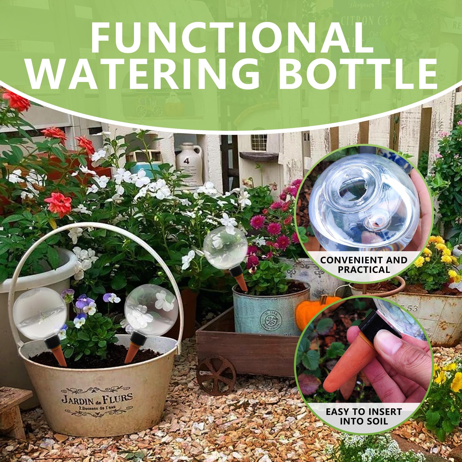 Lot de 4 Boule Arrosage Plante, 500 ml Ampoules d'arrosage automatiques, Boules D'Irrigation pour Plant, Globe d Arrosage Plant Automatique Transparent pour Plantes, Arrosage des Chambres, Balcons