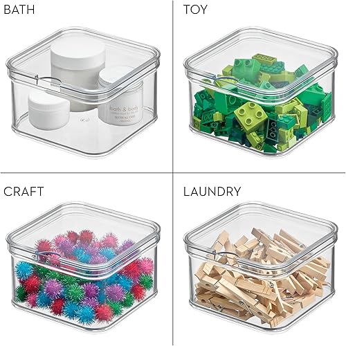 Miniatura 4 de iDesign - Contenedores organizadores apilables para nevera con tapas para productos frescos, juego de 3 unidades, transparente