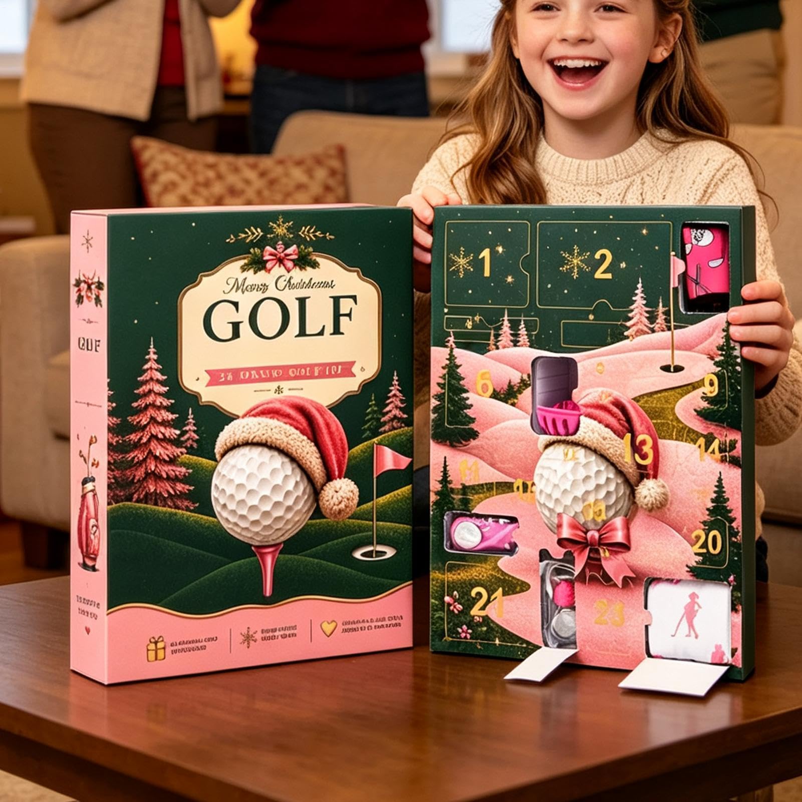 Calendrier de l'Avent Coffret Cadeaux de Golf Balles Tees Marqueurs
