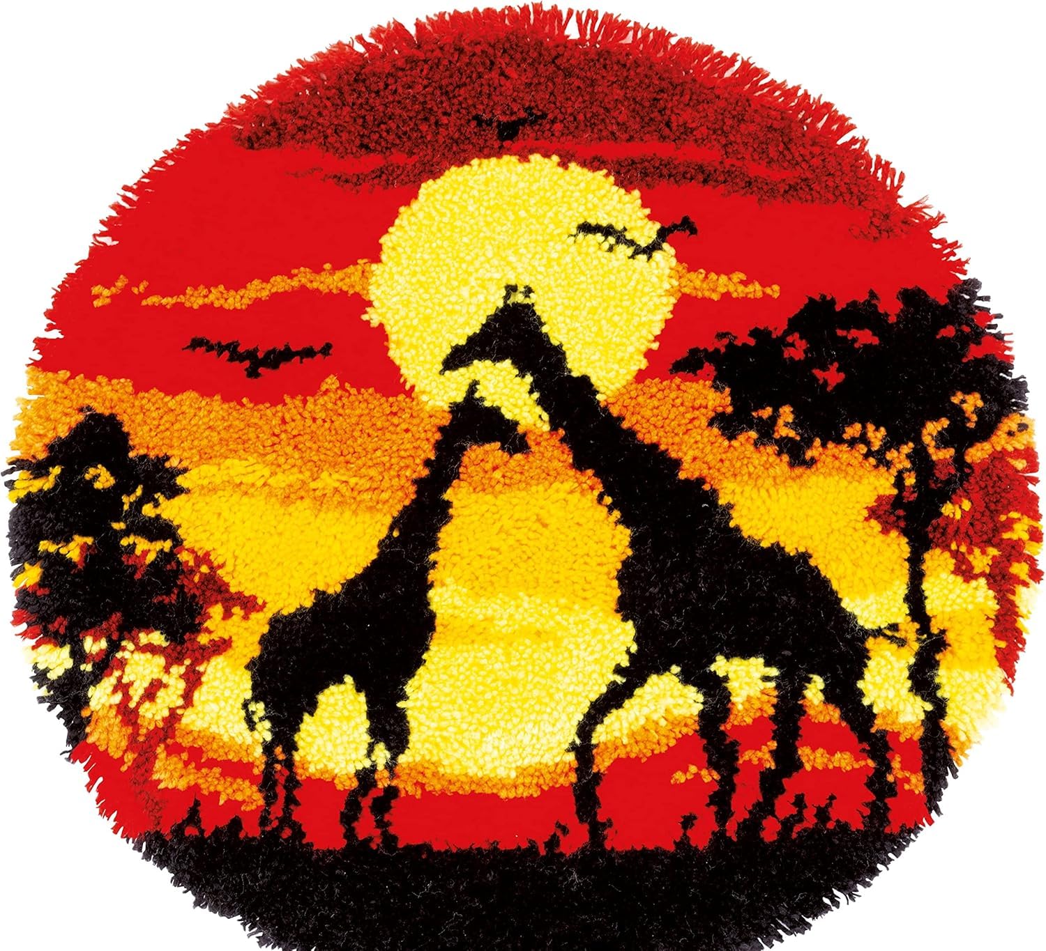 Vervaco Knüpfformteppichpackung Giraffen im Sonnenuntergang