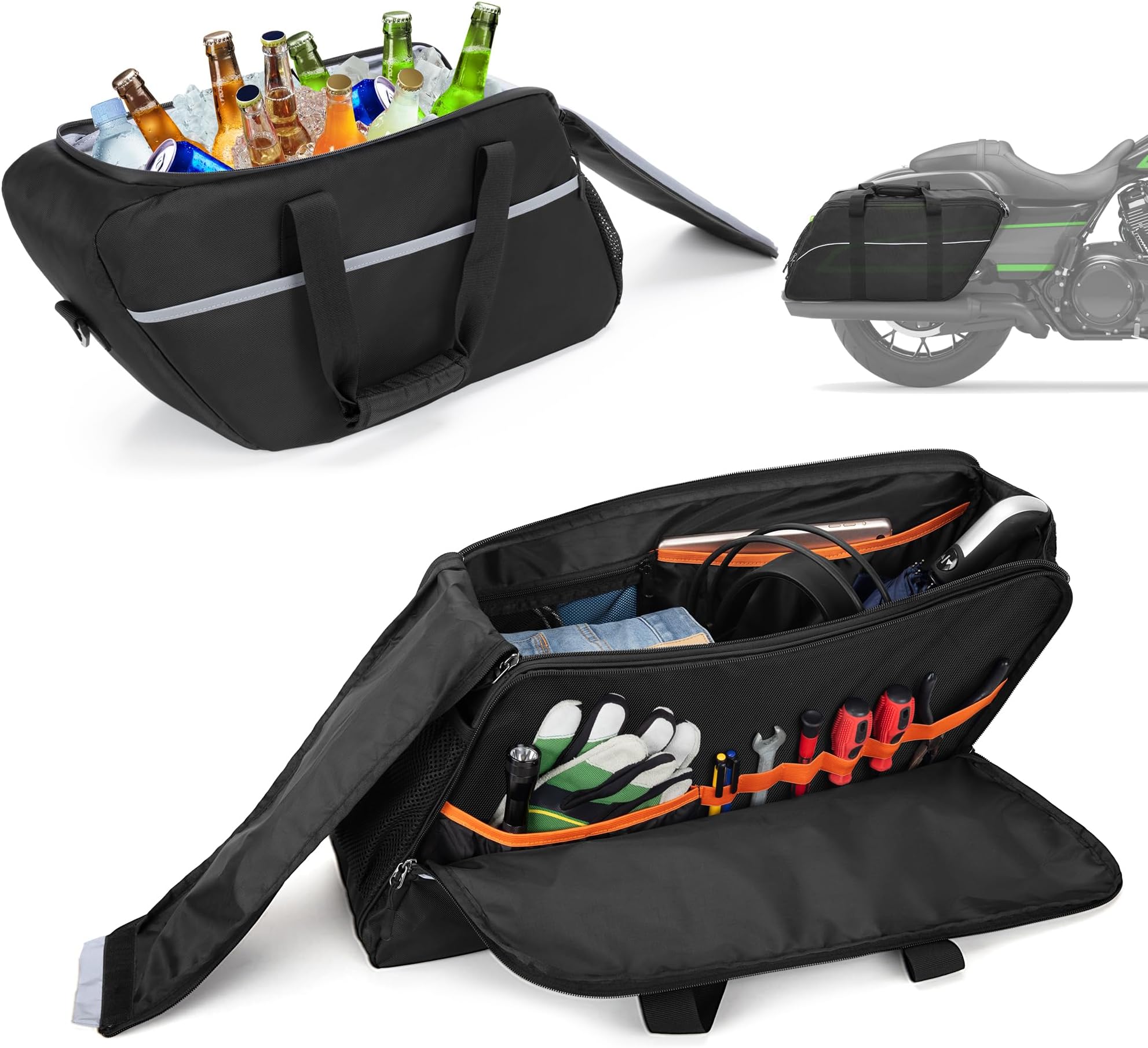 HODRANT Saddlebag Liners Bag & Motorcycle Saddlebag Cooler