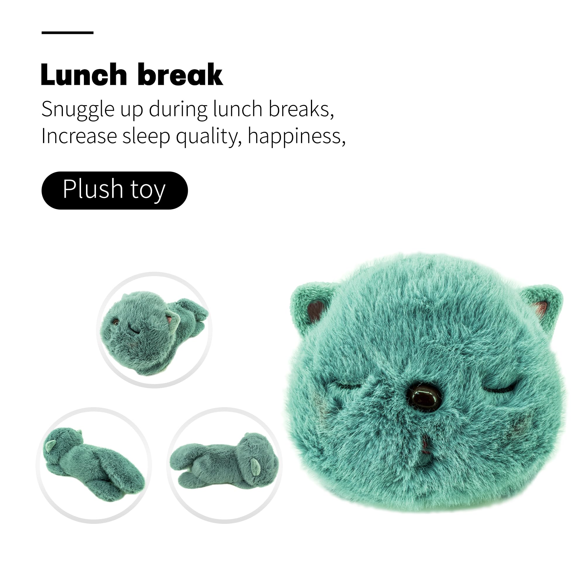 YOHAKI Cat Plush Stuffed Animals Cute Hugging Pillow Plushie Kawaii Catnap Toy Gifts for Kids Girls Teens Bed Room Christmas Valentine Birthday Halloween (Grey)