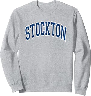 Stockton Arched Dark Blue Text Sweatshirt