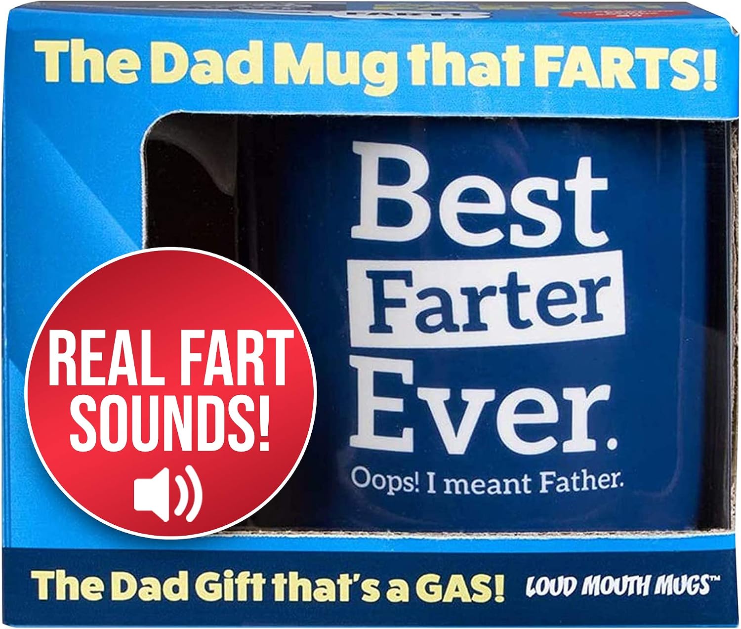 Farting Dad Coffee Mug - Best Farter Ever Oops I Meant Father - Funny Dad Mugs - 7 Fart Sounds - Fathers Day Mug - Father Gifts from Daughter Son & Wife - Mugs for Dad Birthday - Best Dad Mug