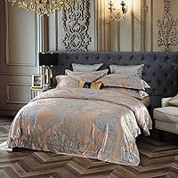 Vista 7 de Dolce Mela Queen - Juego de funda de edredón de 6 piezas, parte superior jacquard de lujo, 100% algodón peinado suave en el interior, comodidad