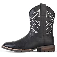 Western Cowboy Boots with Geometric Embroidery
